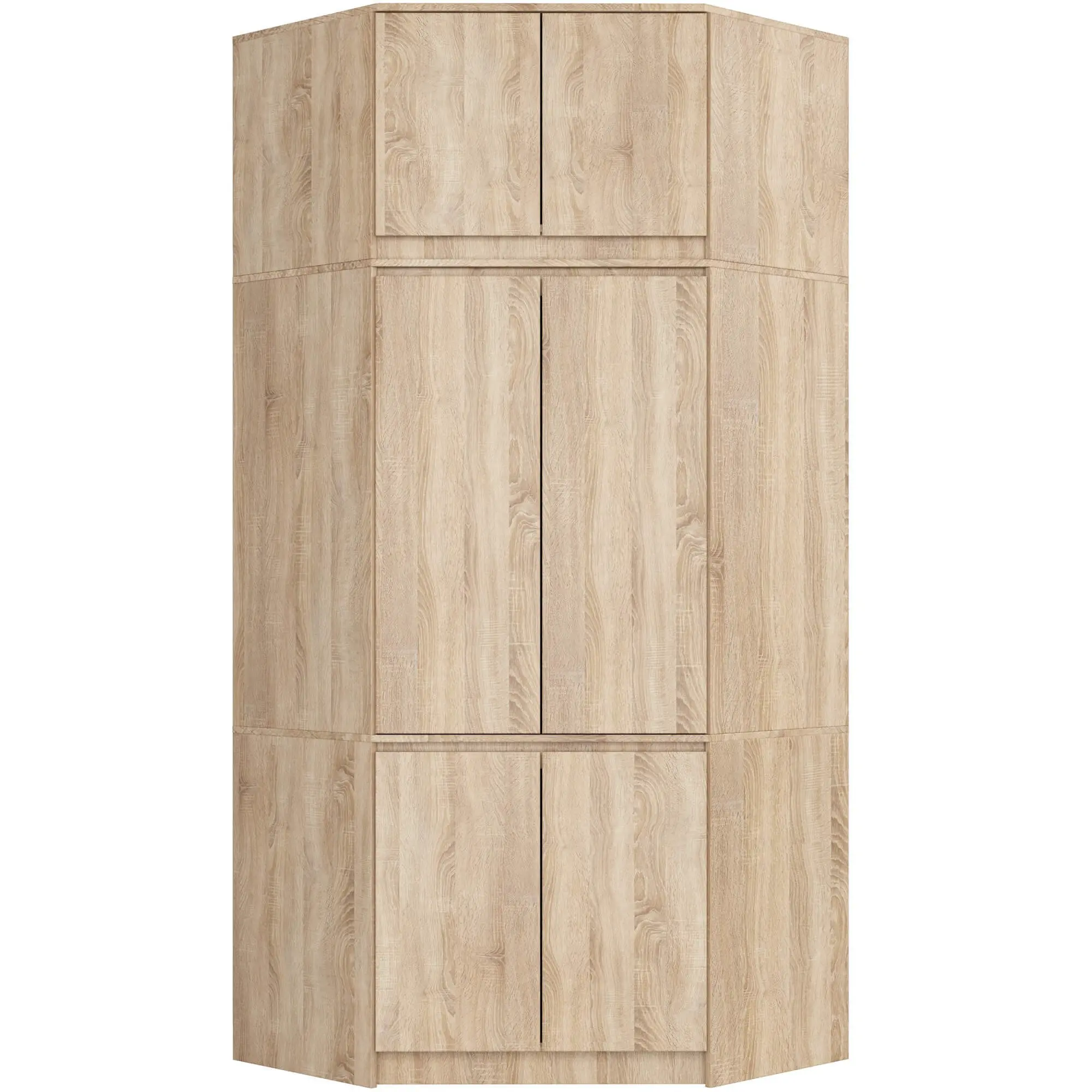 Ak furniture Rohová šatní skříň CLP 100 cm 6D dub sonoma