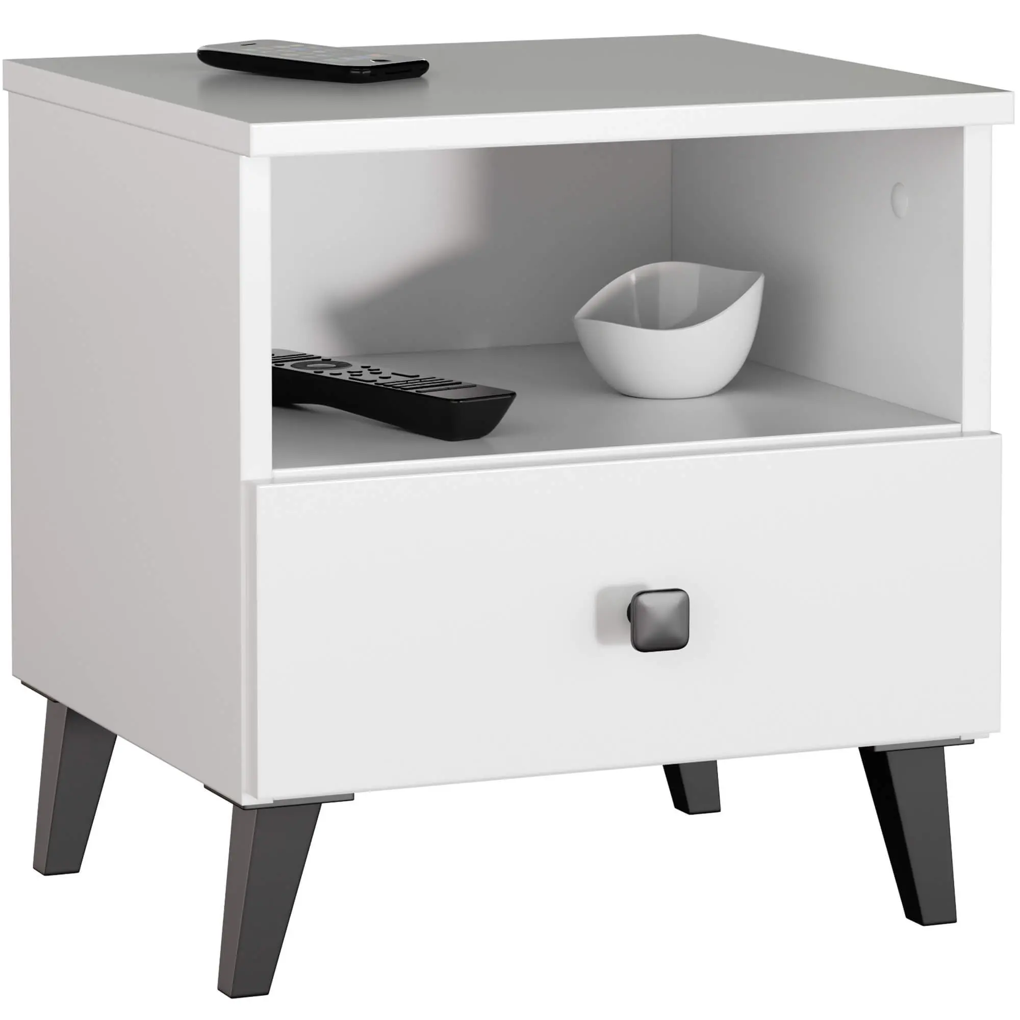 Ak furniture Noční stolek MOBI K-01 bílý/černý