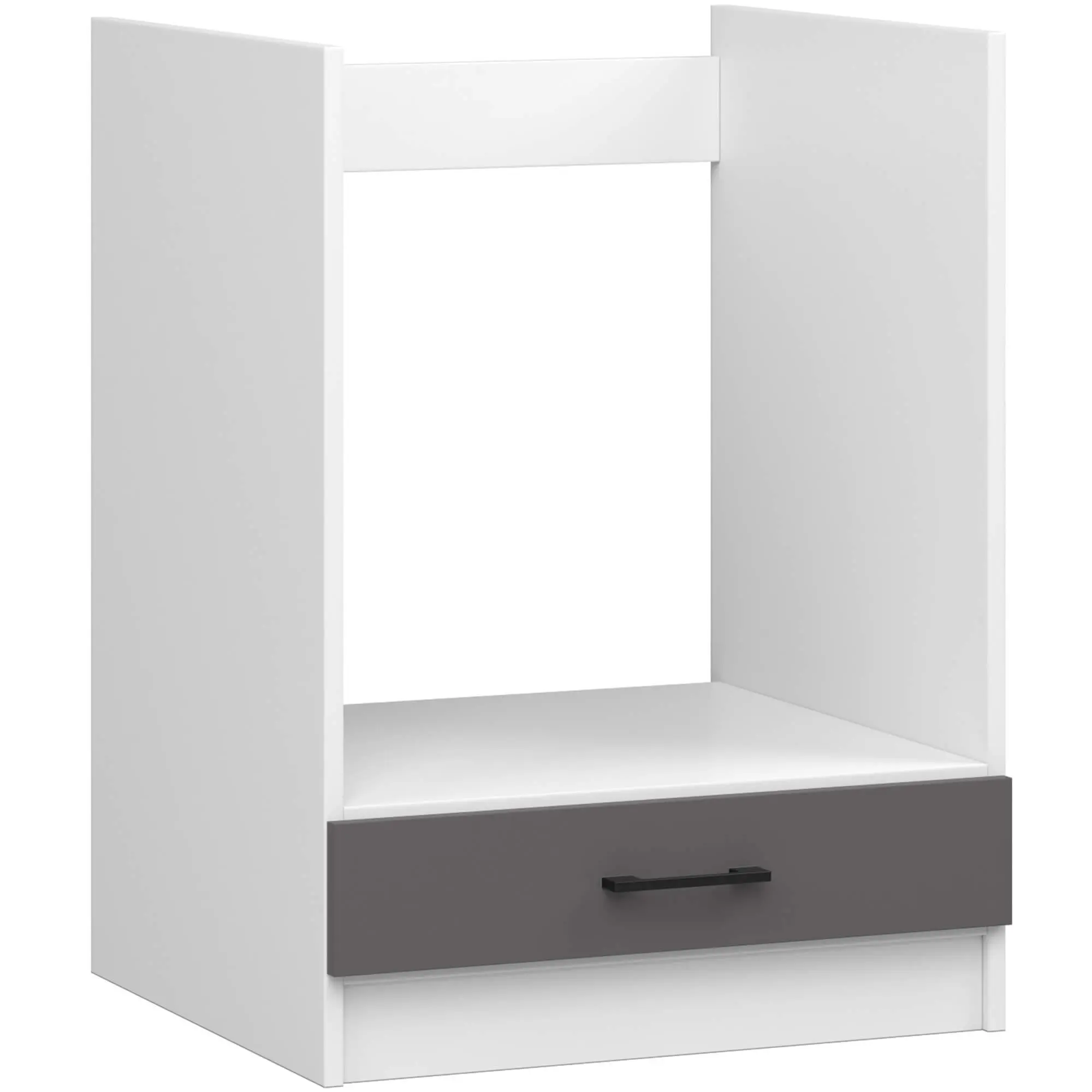 Ak furniture Kuchyňská skříňka pod troubu OLIVIE 60x82 cm matná bílá/matná grafitově šedá