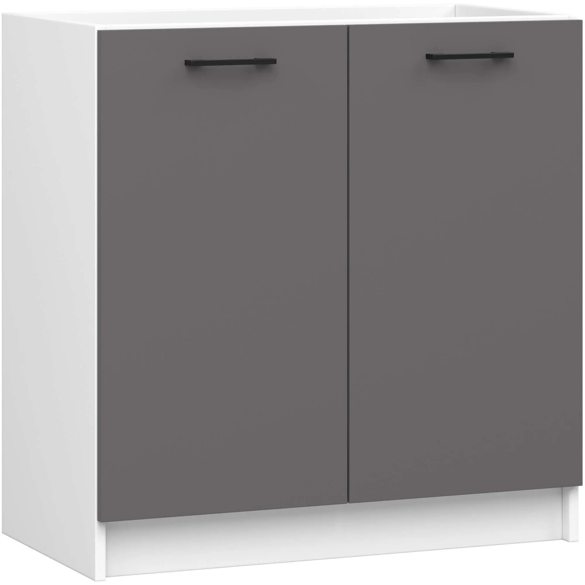 Ak furniture Kuchyňská skříňka pod dřez OLIVIE 80x82 cm matná bílá/matná grafitově šedá