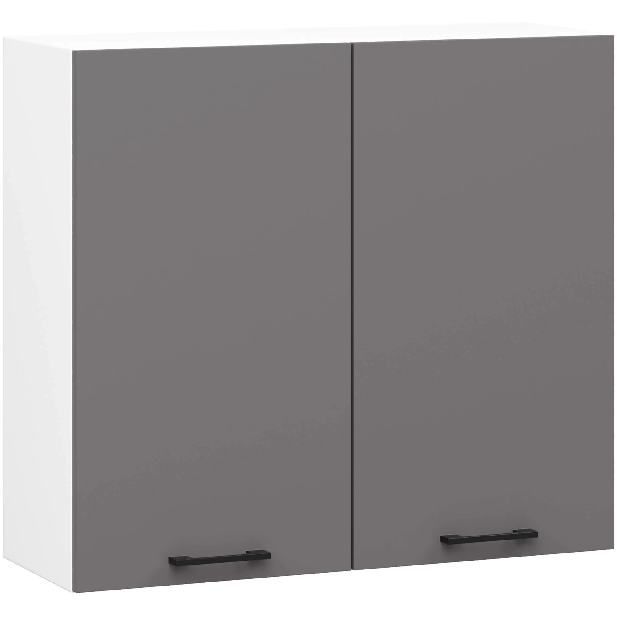 Ak furniture Závěsná kuchyňská skříňka OLIVIE 80x72 cm matná bílá/matná grafitově šedá