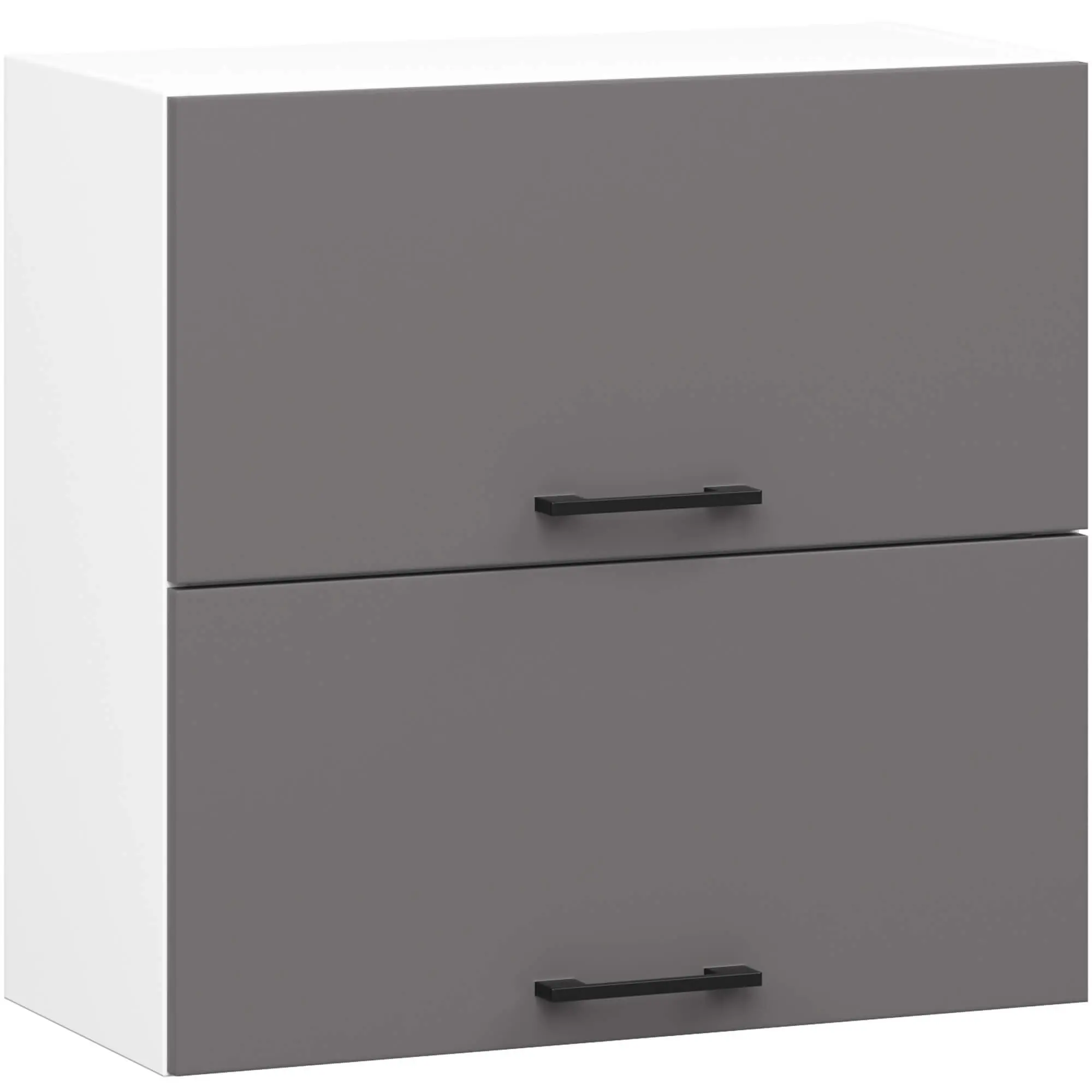 Ak furniture Závěsná kuchyňská skříňka OLIVIE 60x58 cm 02 matná bílá/matná grafitově šedá