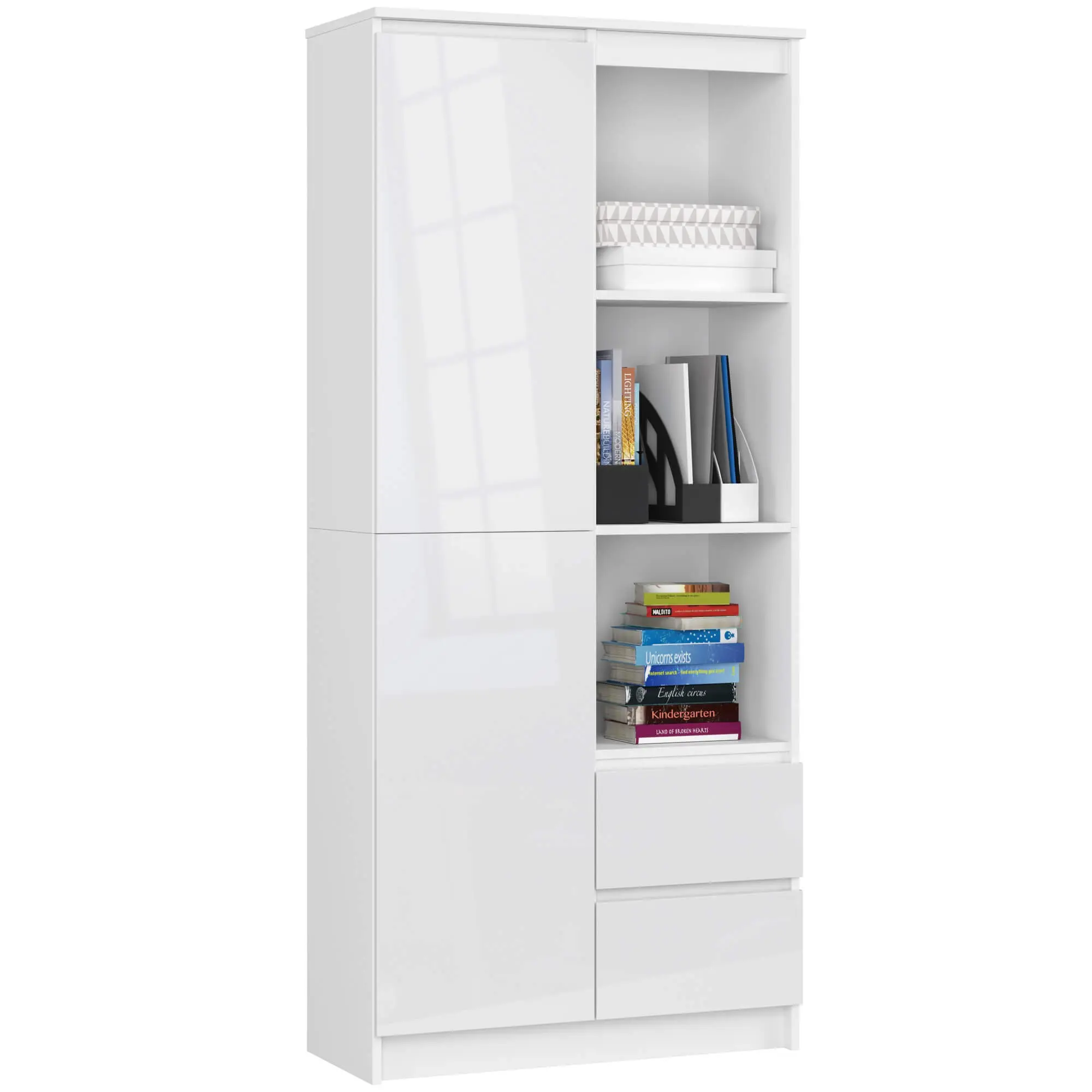 Ak furniture Skříň Rexa 80 cm bílá lesk