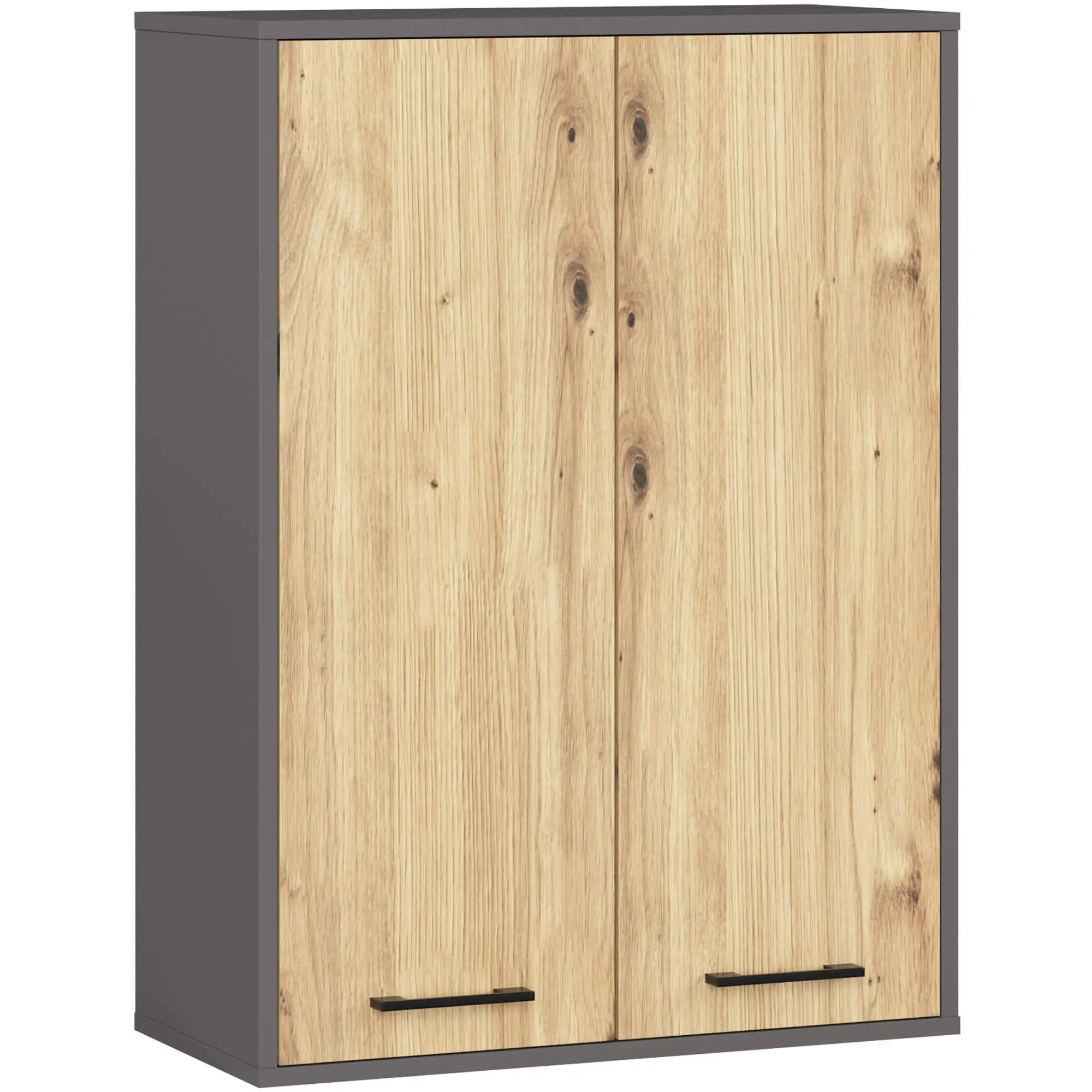 Koupelnová skříňka FIN H934 W64 2D grafitová / dub artisan