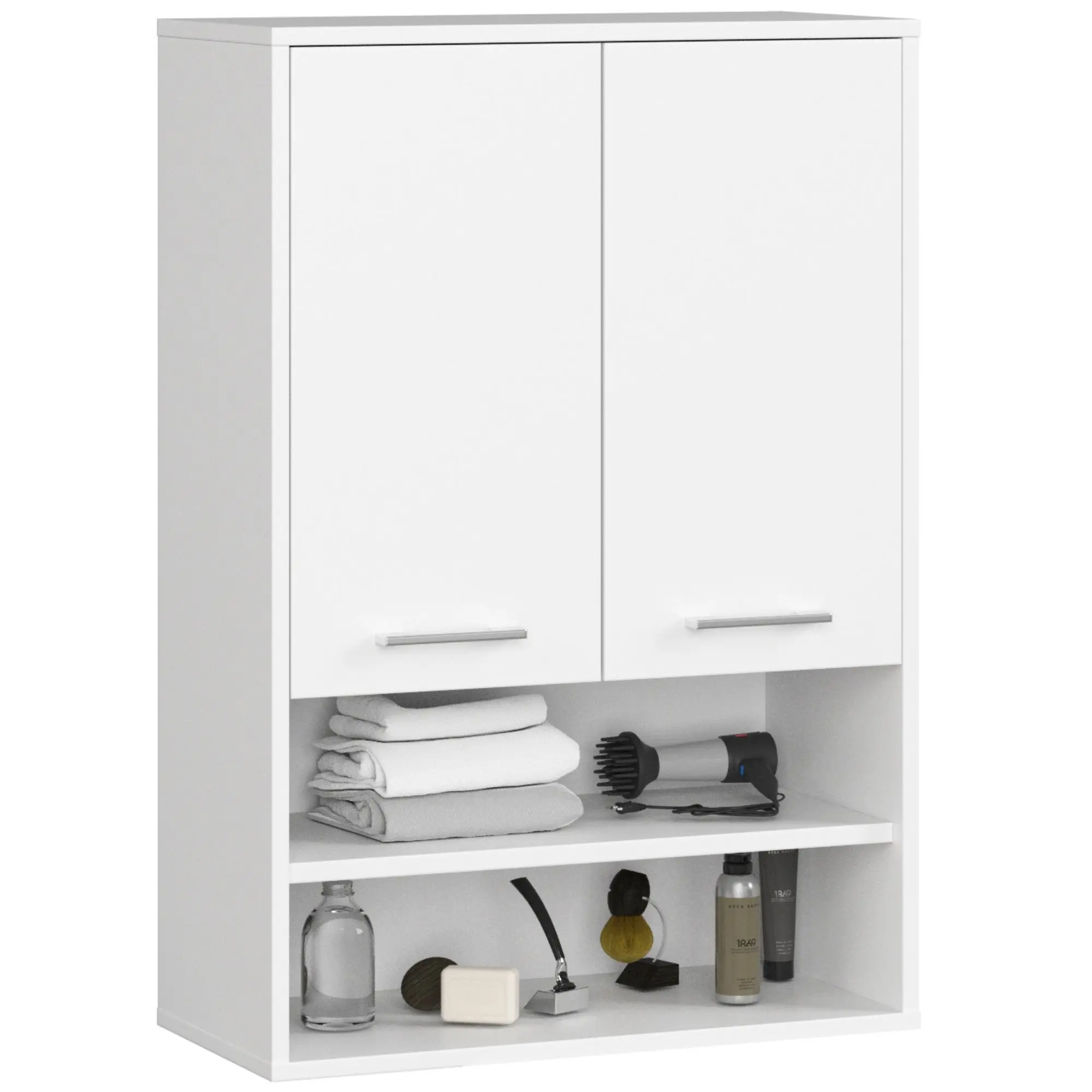 Ak furniture Závěsná koupelnová skříňka Fin W64 2D 64 cm bílá