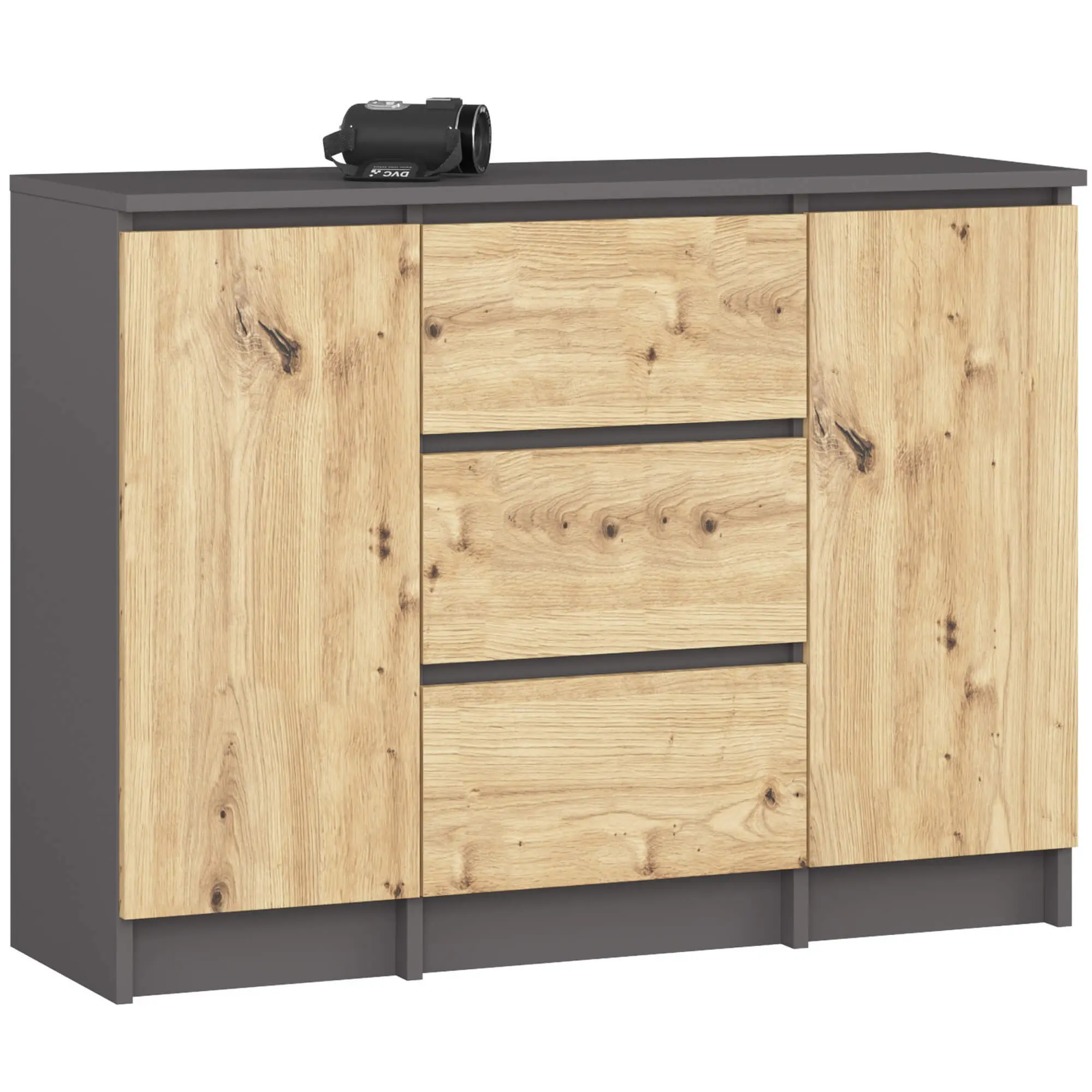 Ak furniture Komoda Girgo 100 cm grafit/dub artisan