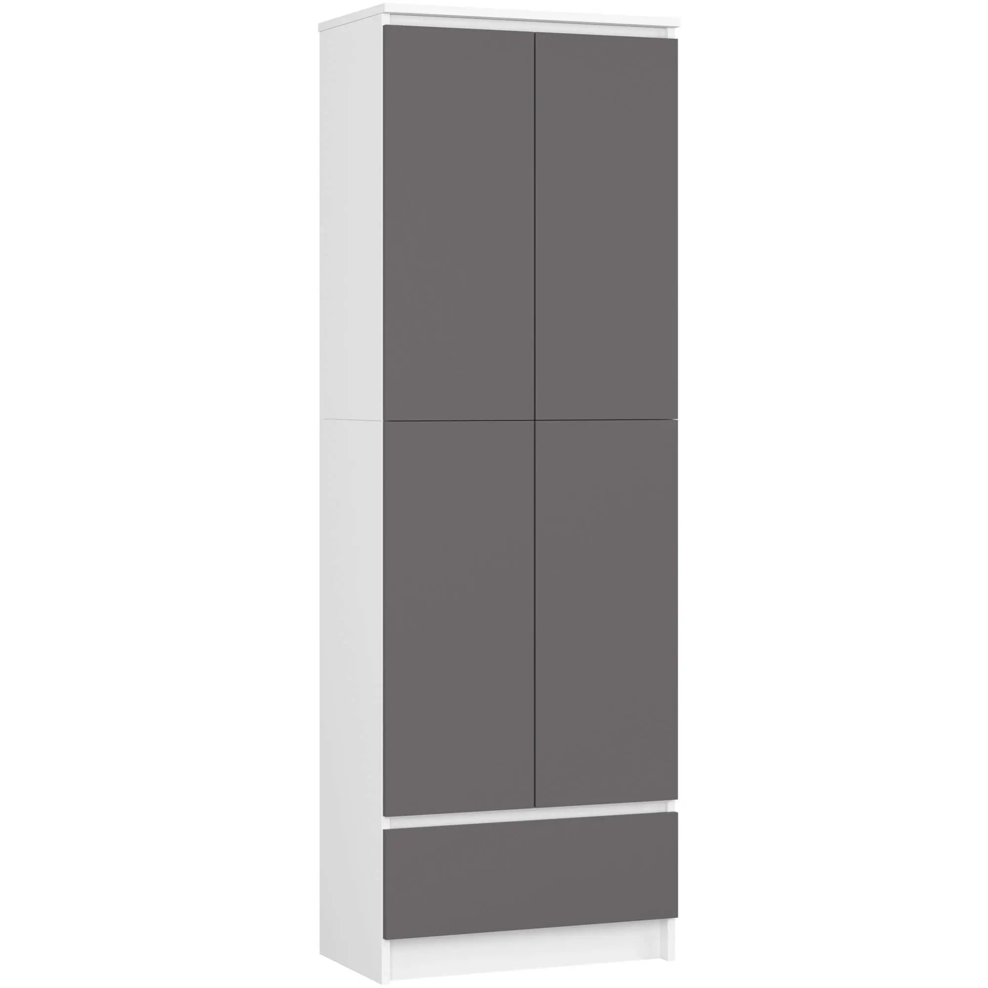 Ak furniture Knihovna R 60 cm CLP bílá/grafitová