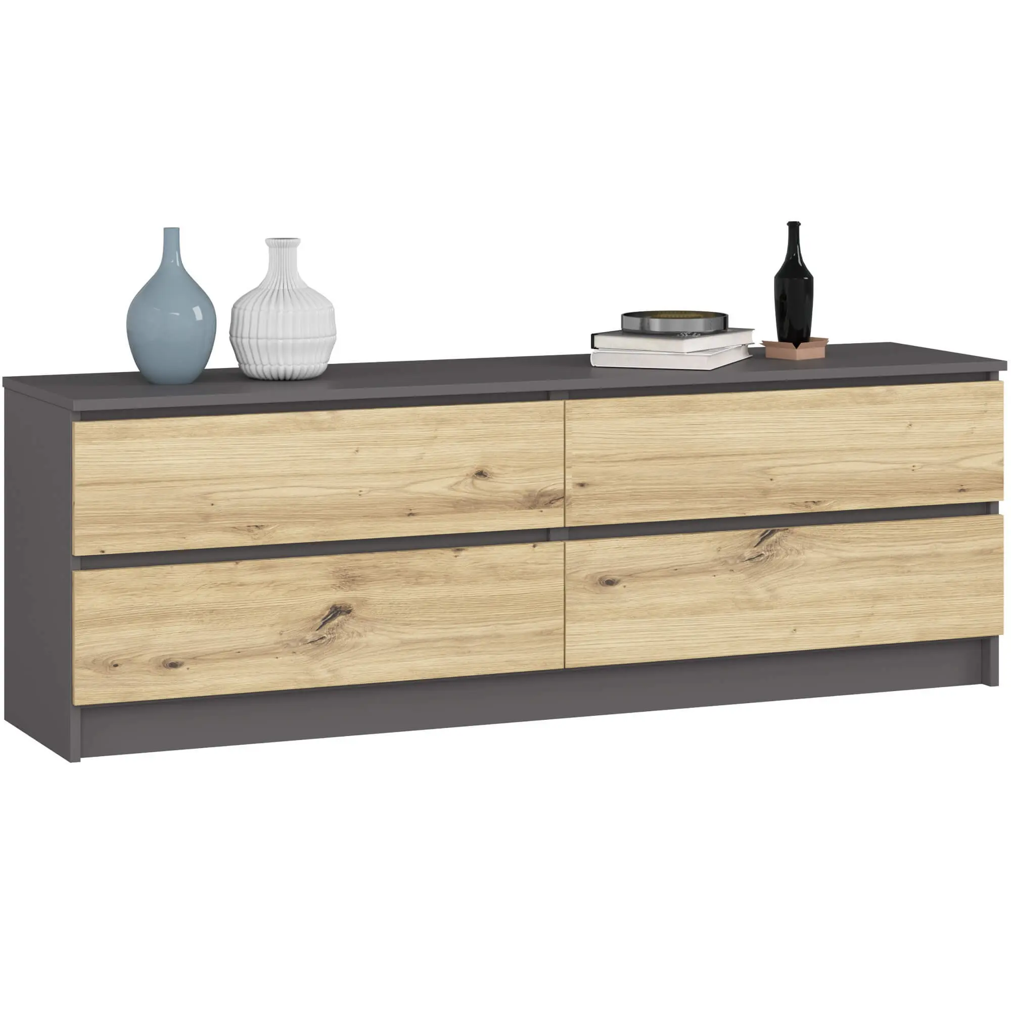 Ak furniture Komoda Kuba 160 cm grafit/dub artisan