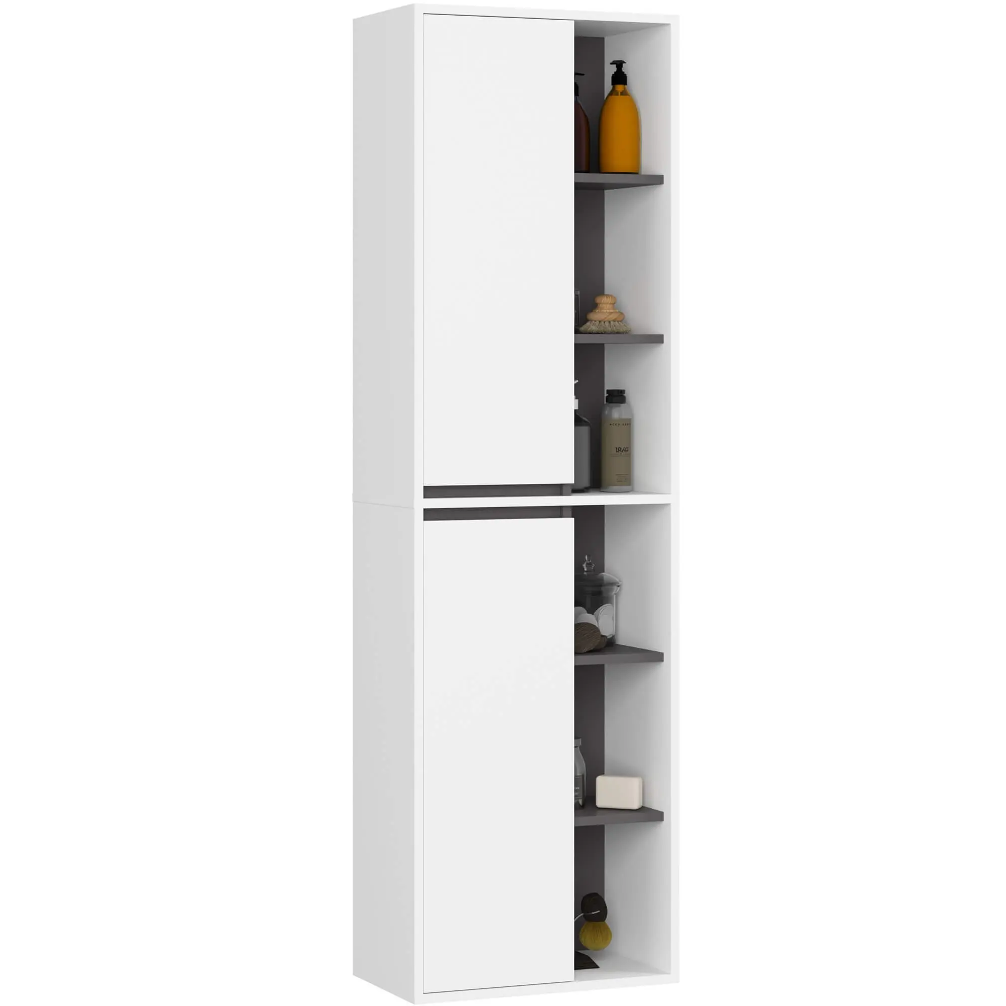 Ak furniture Závěsná koupelnová skříňka VAMI 50 cm bílá/šedý grafit