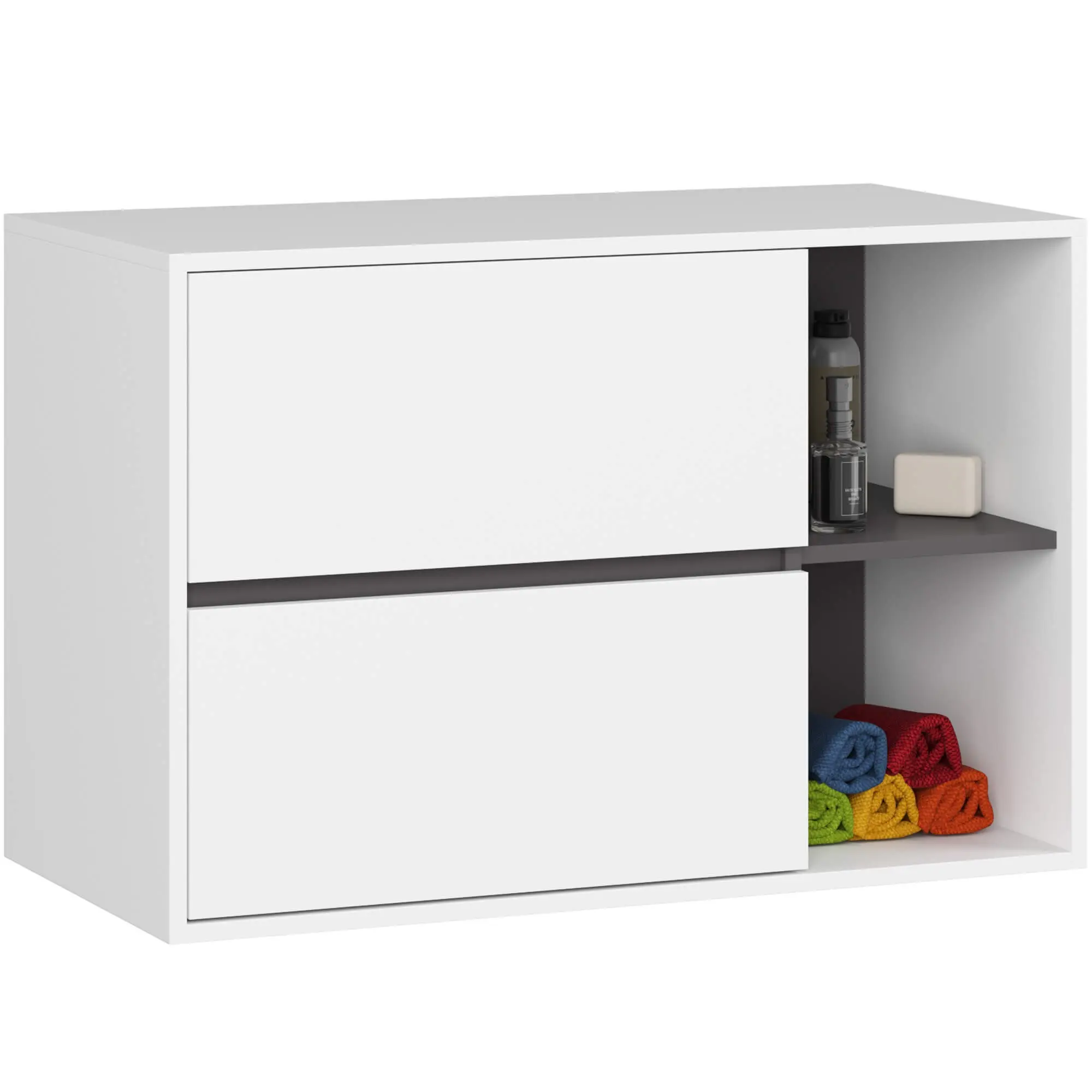 Ak furniture Závěsná skříňka pod umyvadlo VAMI 90 cm bílá/grafitová