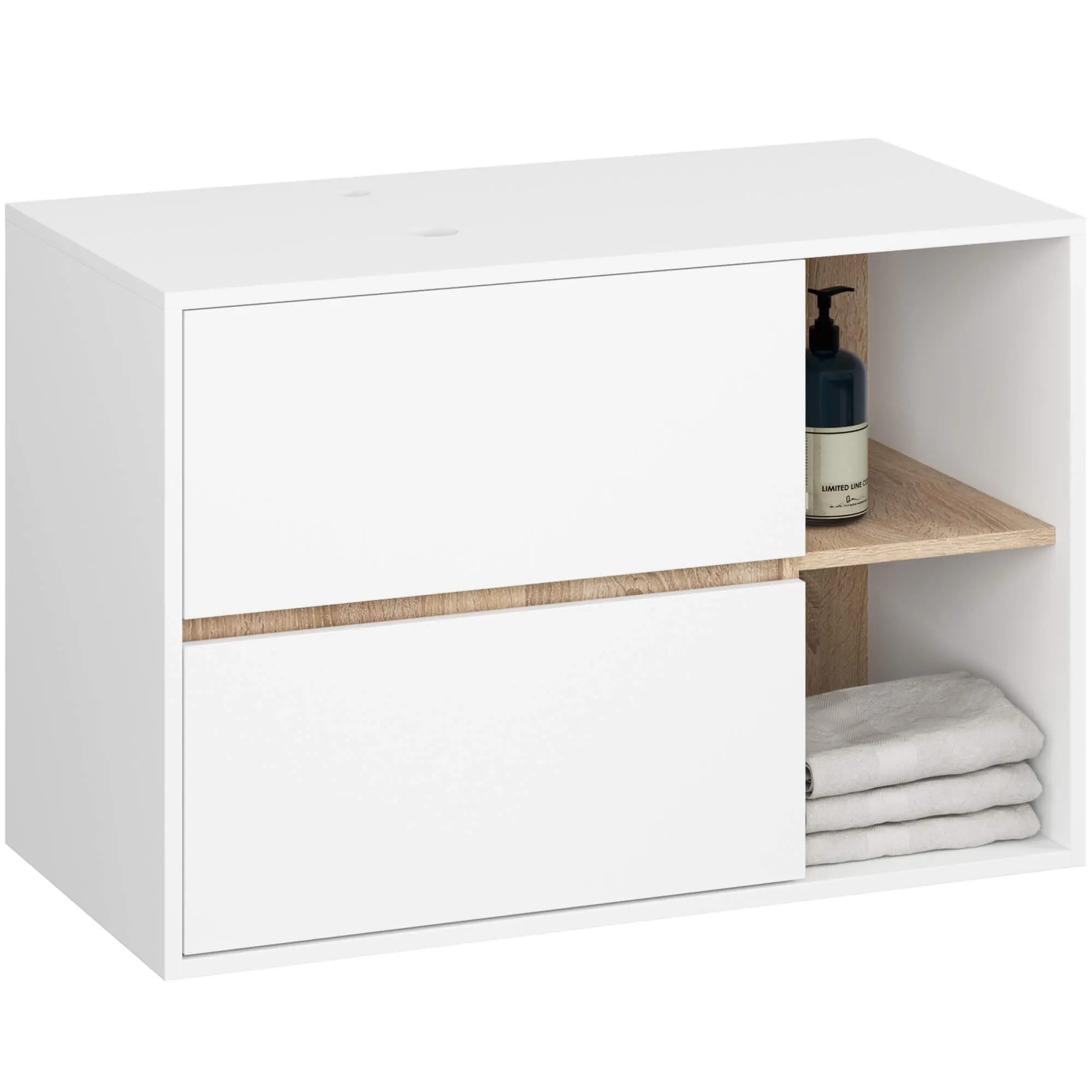 Skříňka pod umyvadlo VAMI W90 2SZ bílá / dub sonoma