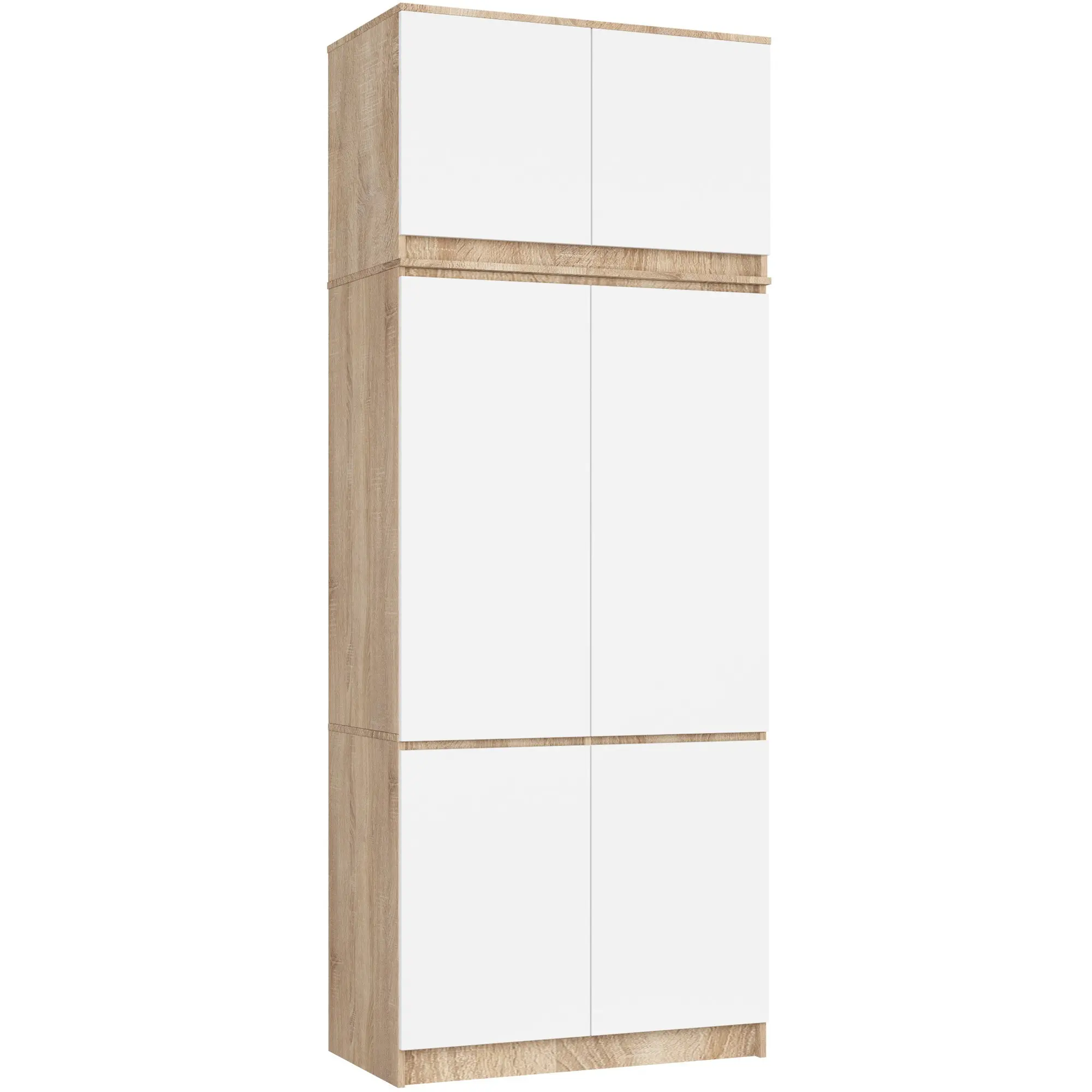 Ak furniture Šatní skříň s nástavcem Star 02 90 cm dub Sonoma/bílá