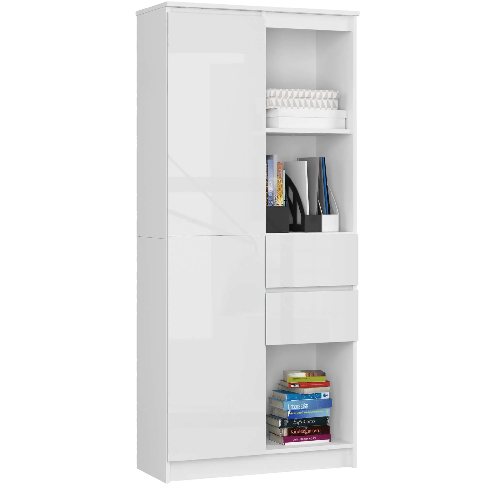 Ak furniture Skříň Rexa II 80 cm bílá lesk