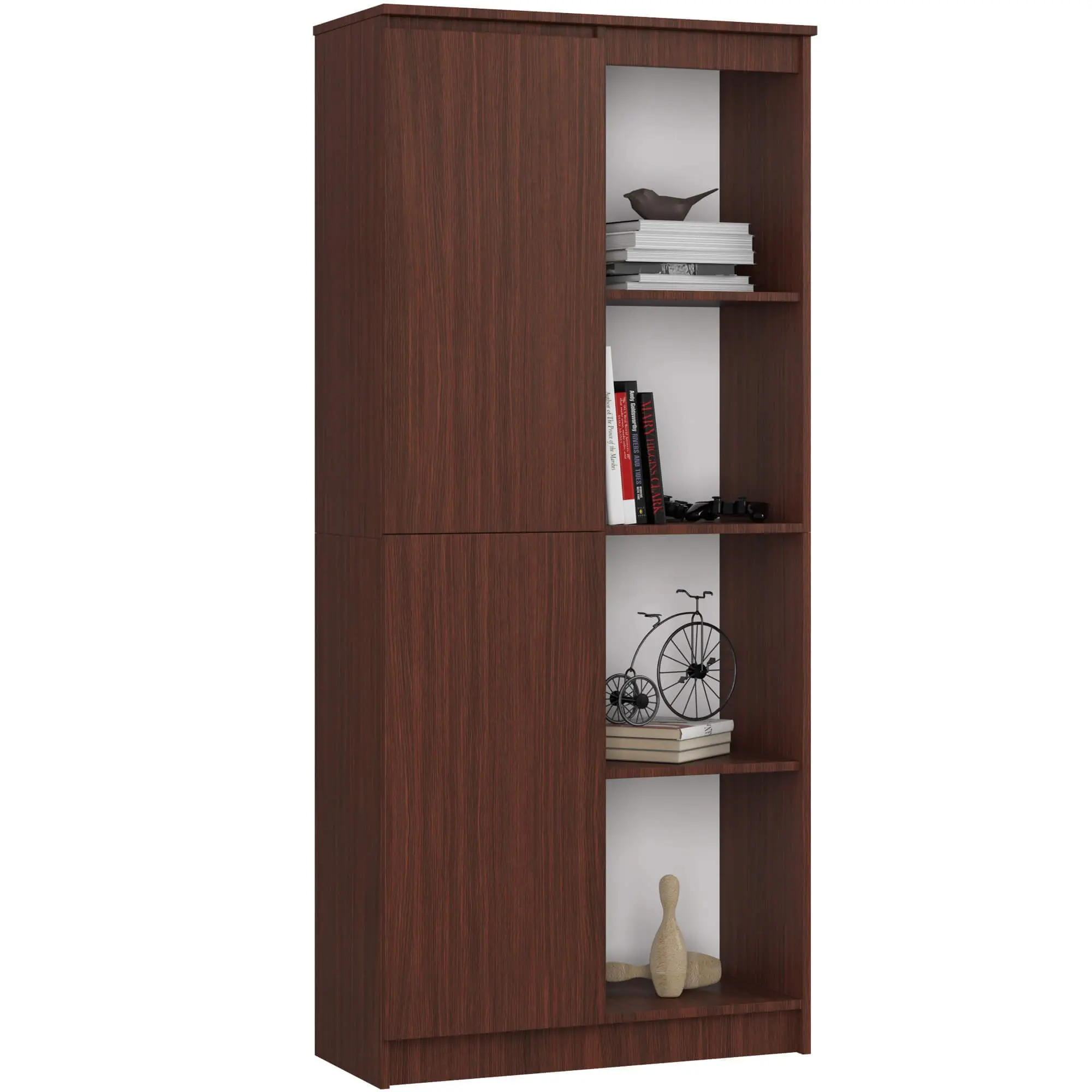 Ak furniture Regál Rexa 80 cm 1 skříňka a 4 police wenge