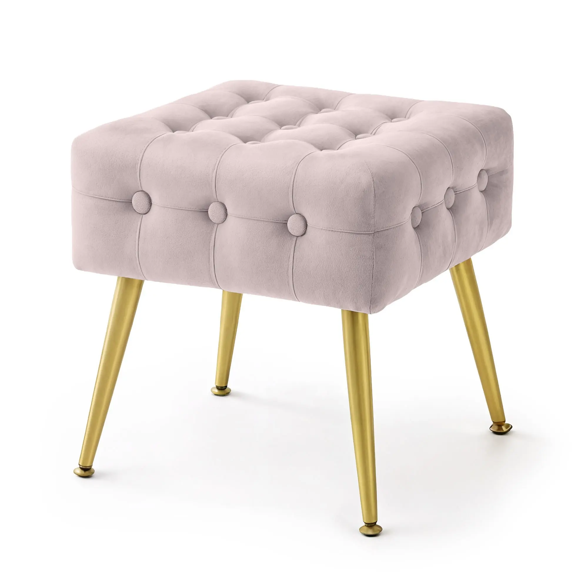 Ak furniture Taburet Quadra pudrově růžový