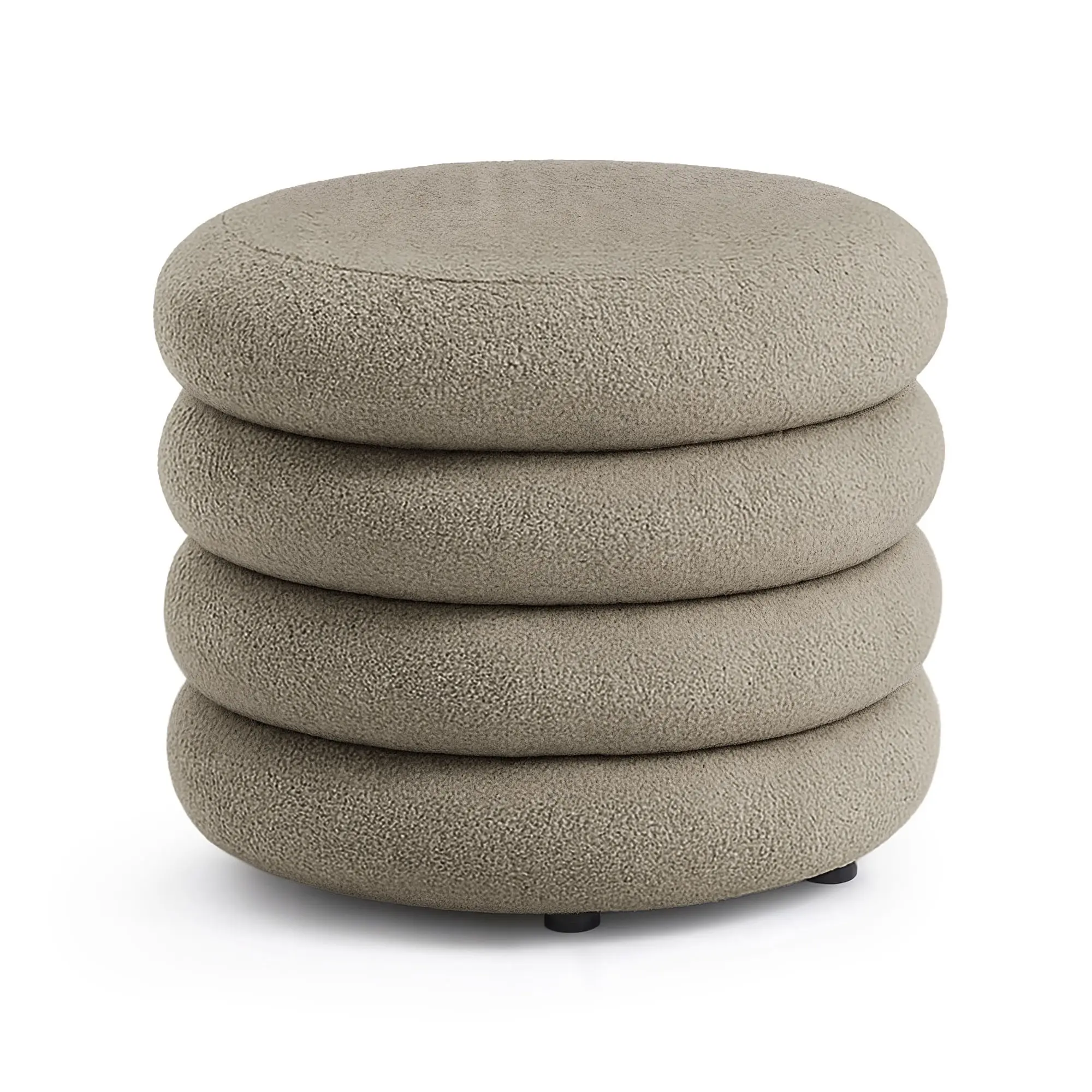 Ak furniture Taburet Mollis bouclé moka