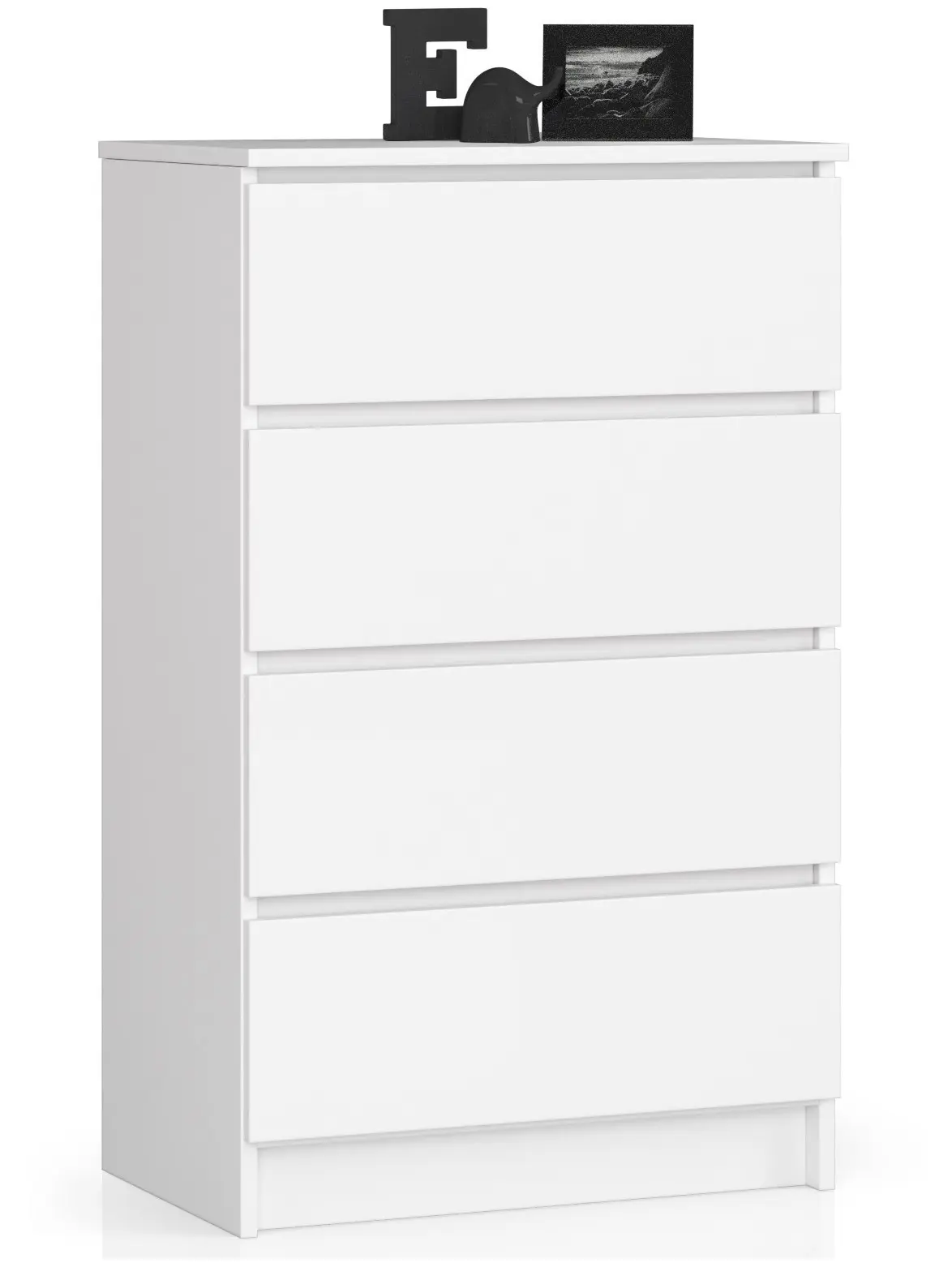 Ak furniture Komoda Kuba 60 cm - 4 šuplíky bílá