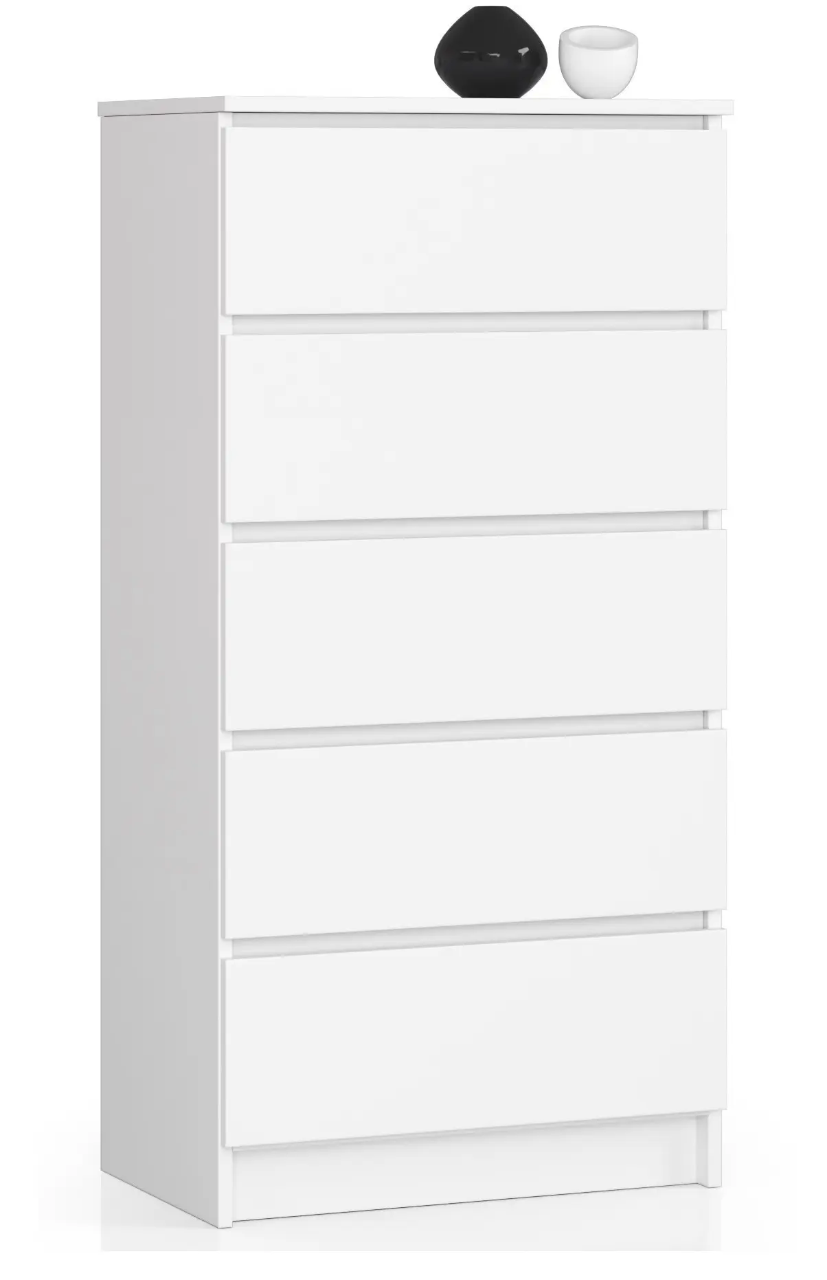 Ak furniture Komoda Kuba 60 cm - 5 šuplíků bílá