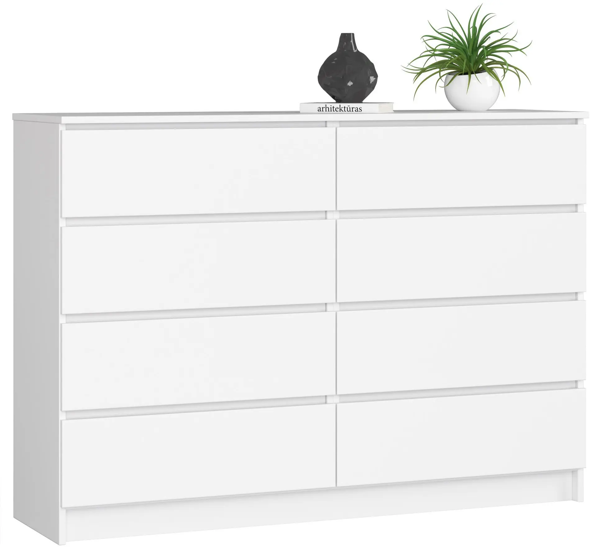 Ak furniture Komoda Rollo X 140 cm bílá matná