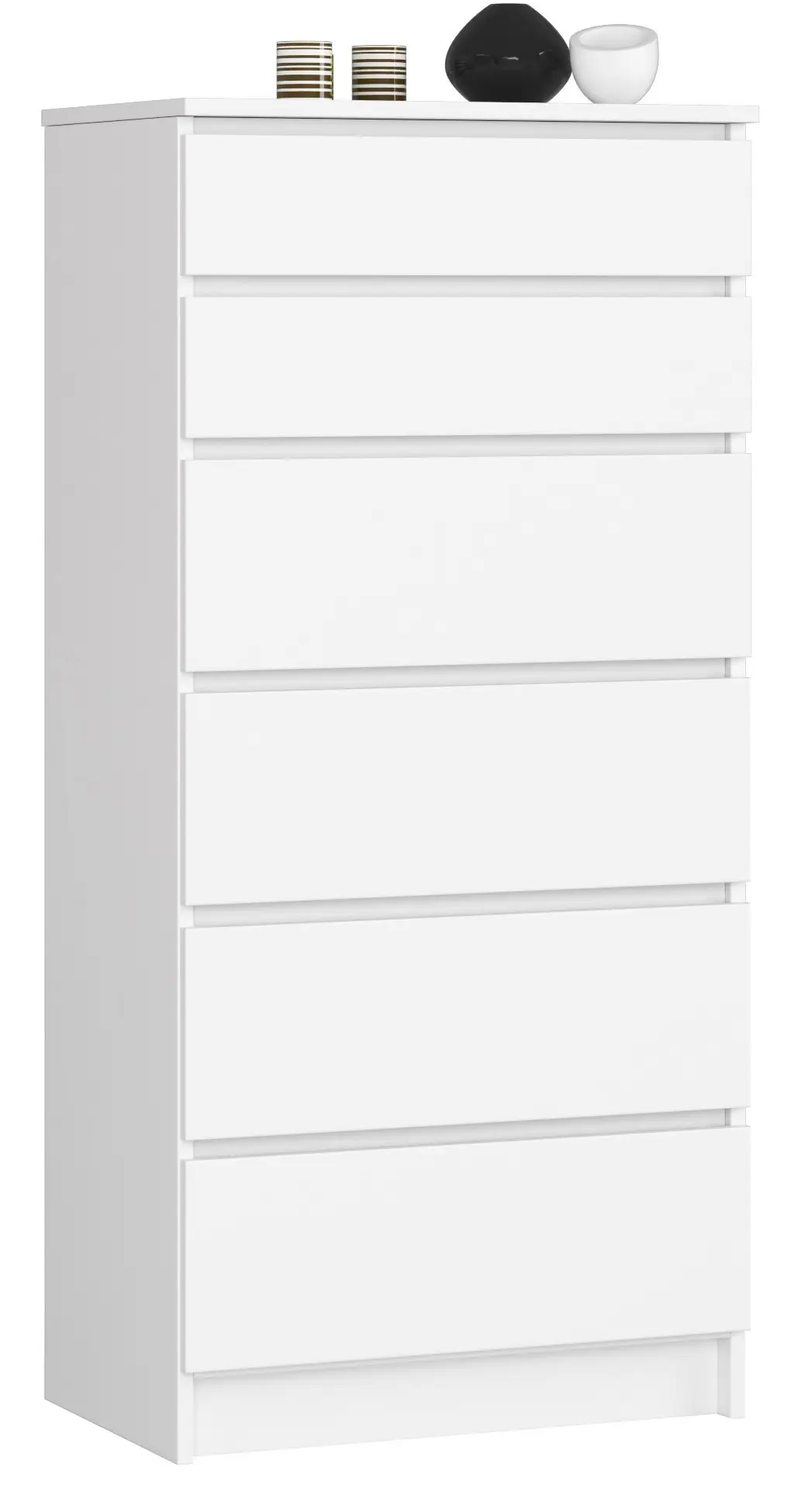 Ak furniture Komoda Kuba 60 cm - 6 šuplíků bílá