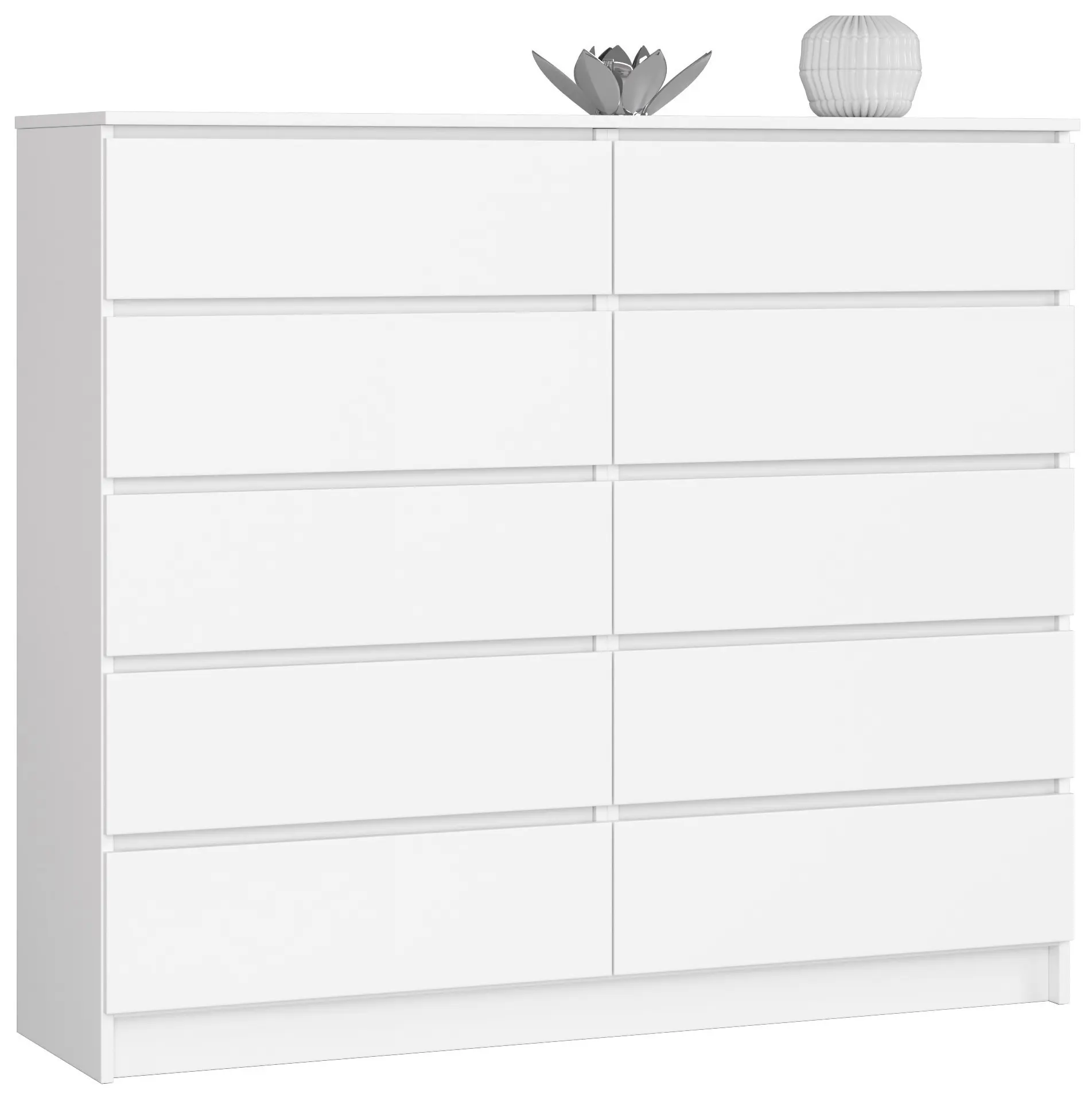Ak furniture Komoda Kuba 140 cm 10 šuplíků bílá