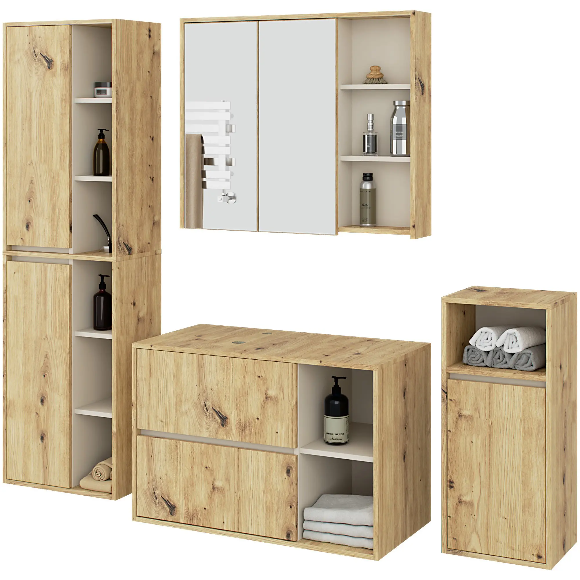 Ak furniture Koupelnová sestava VAMI II dub artisan/kašmírová