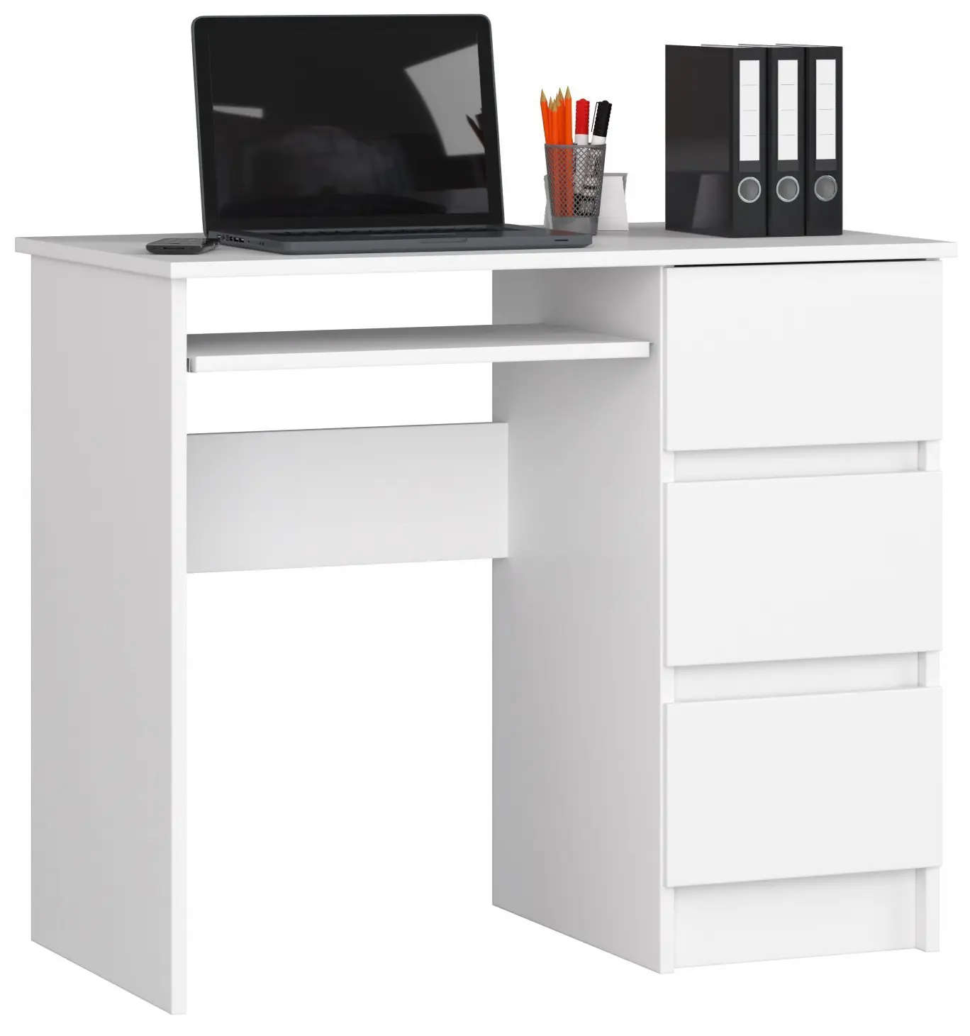 Ak furniture Psací stůl A-6 90 cm bílý pravý