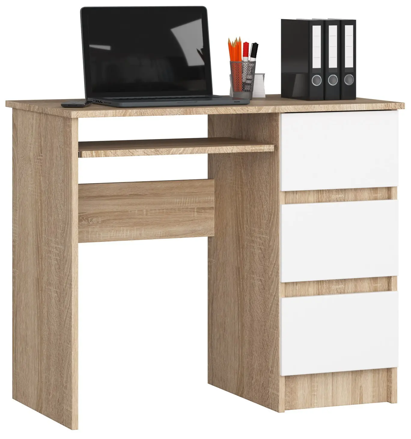 Ak furniture Psací stůl A-6 90 cm dub sonoma/bílý pravý