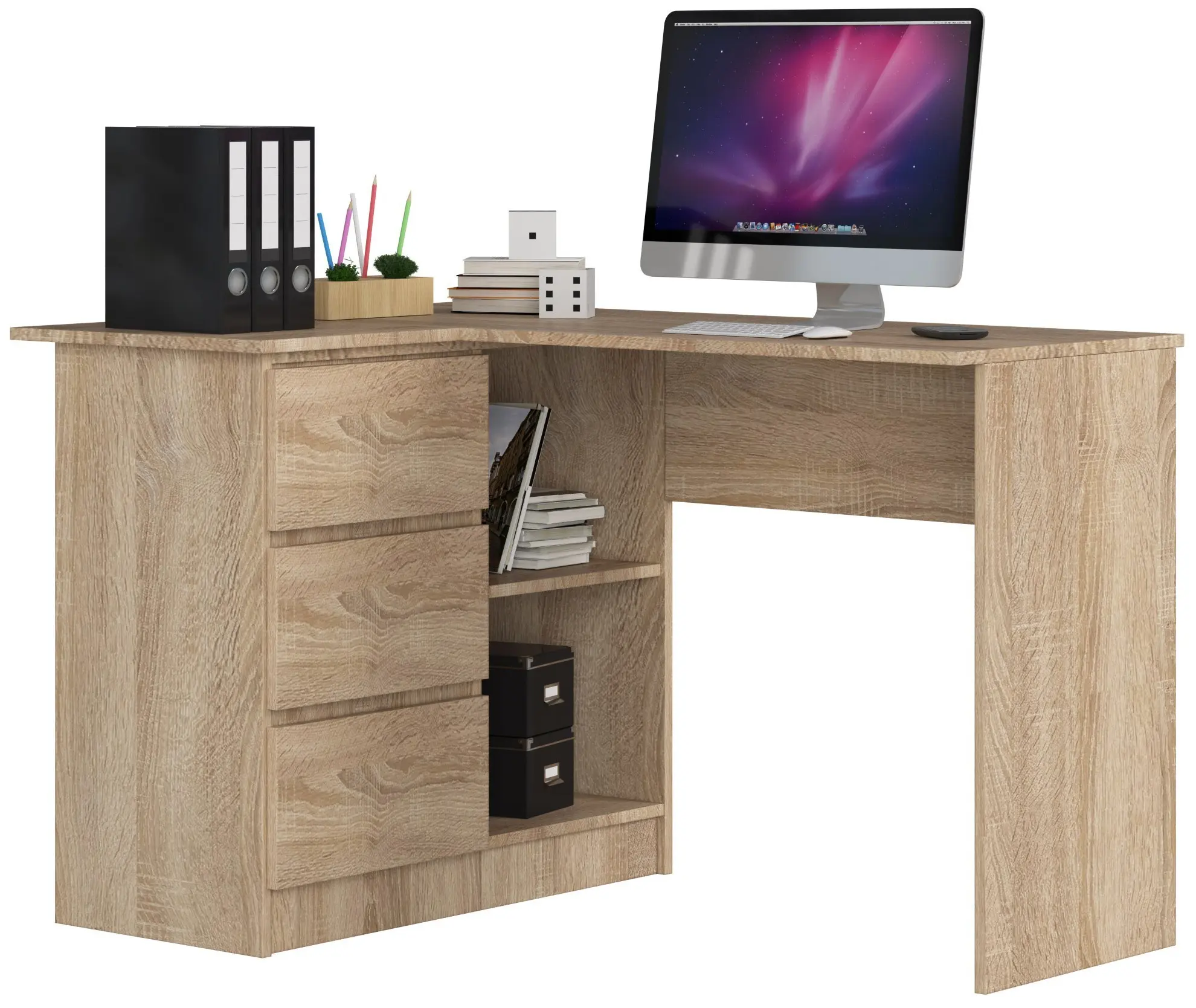 Ak furniture Rohový psací stůl B16 124 cm dub sonoma levý