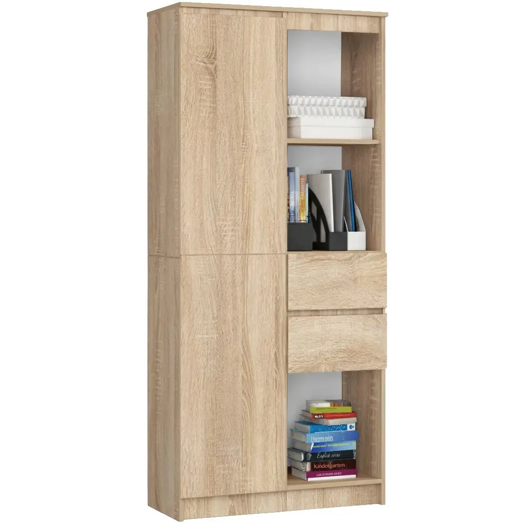 Ak furniture Kancelářská knihovna Rexa dub sonoma