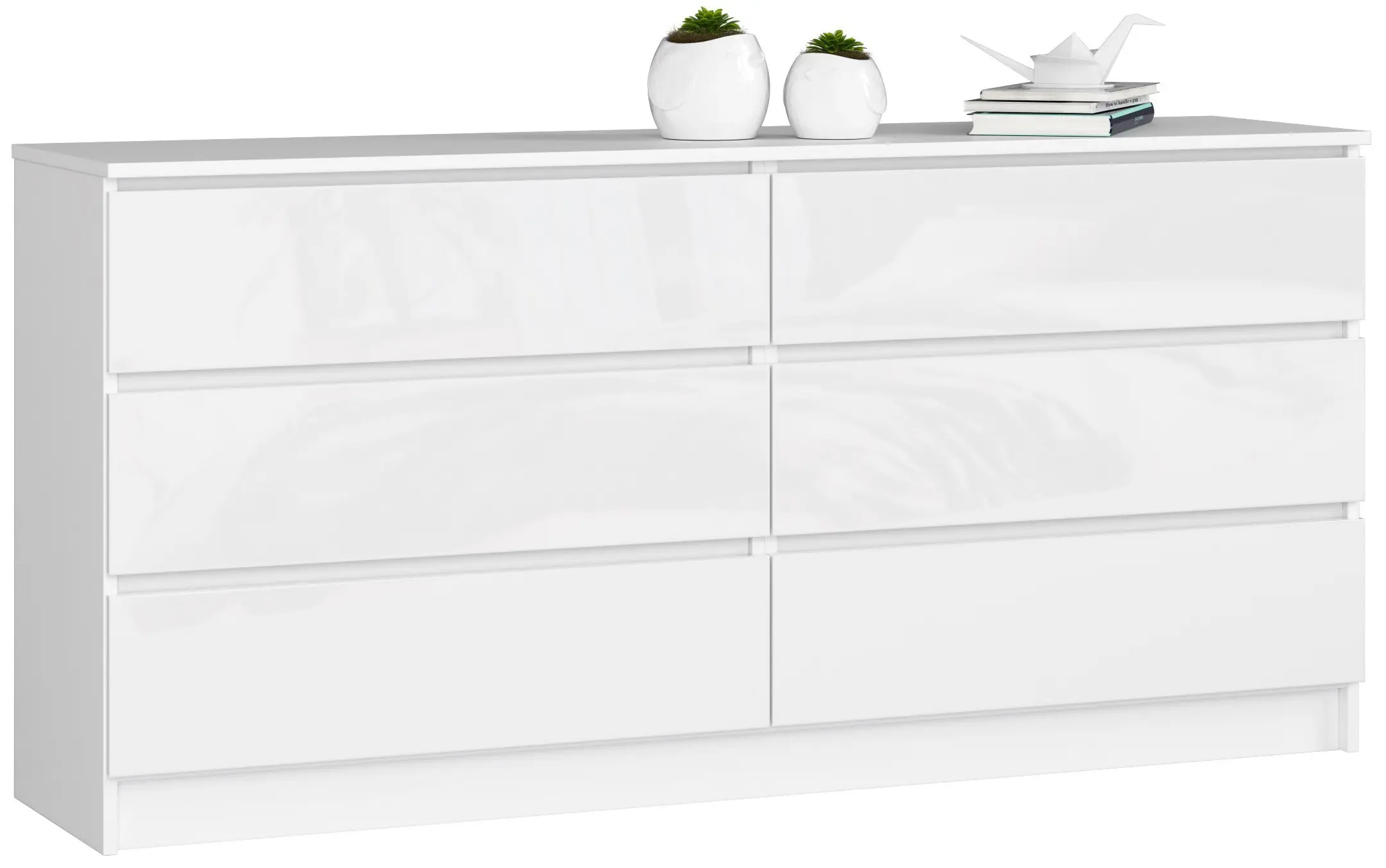 Ak furniture Komoda Rollo V 160 cm bílá lesklá