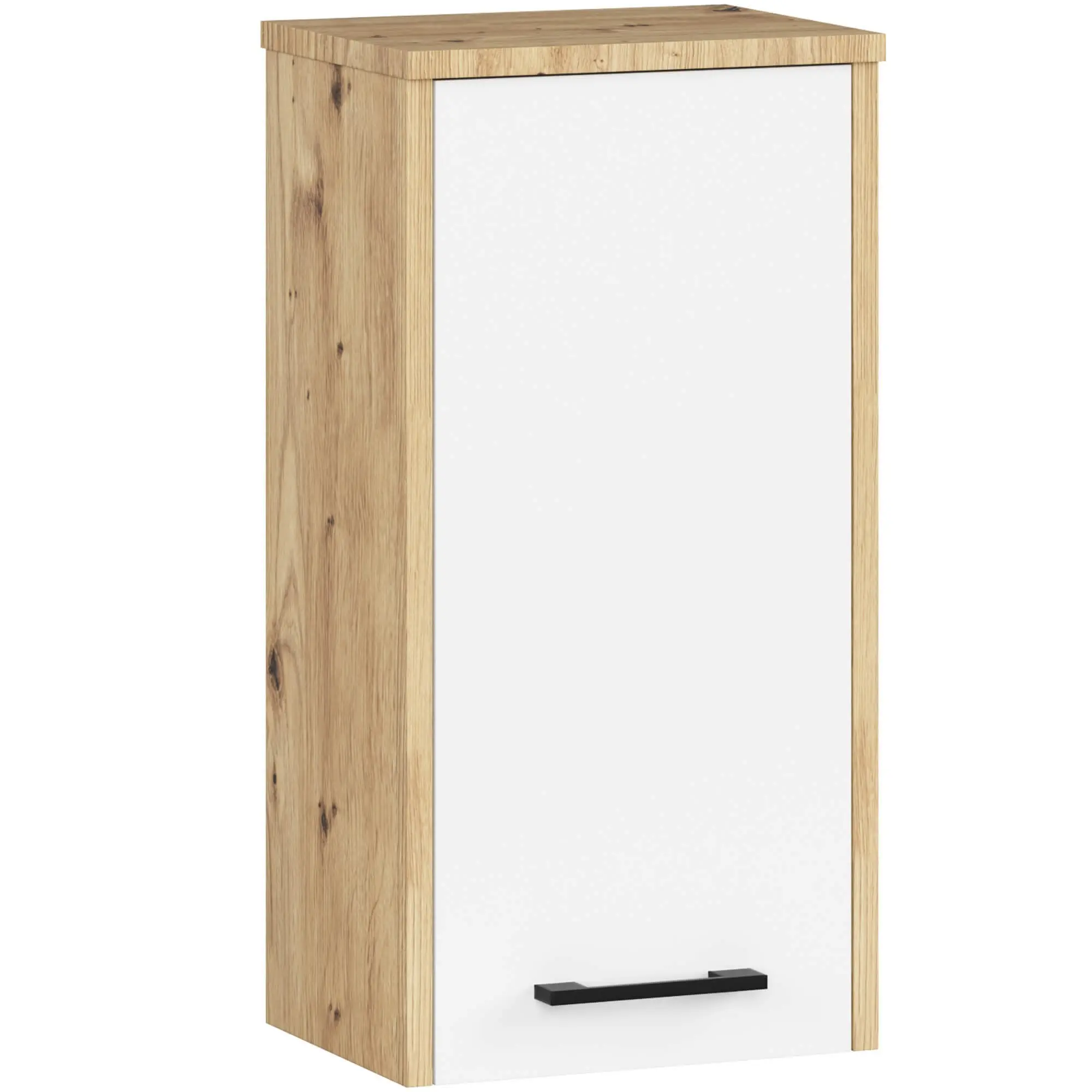 Ak furniture Závěsná koupelnová skříňka Fin 30 cm dub artisan/bílá