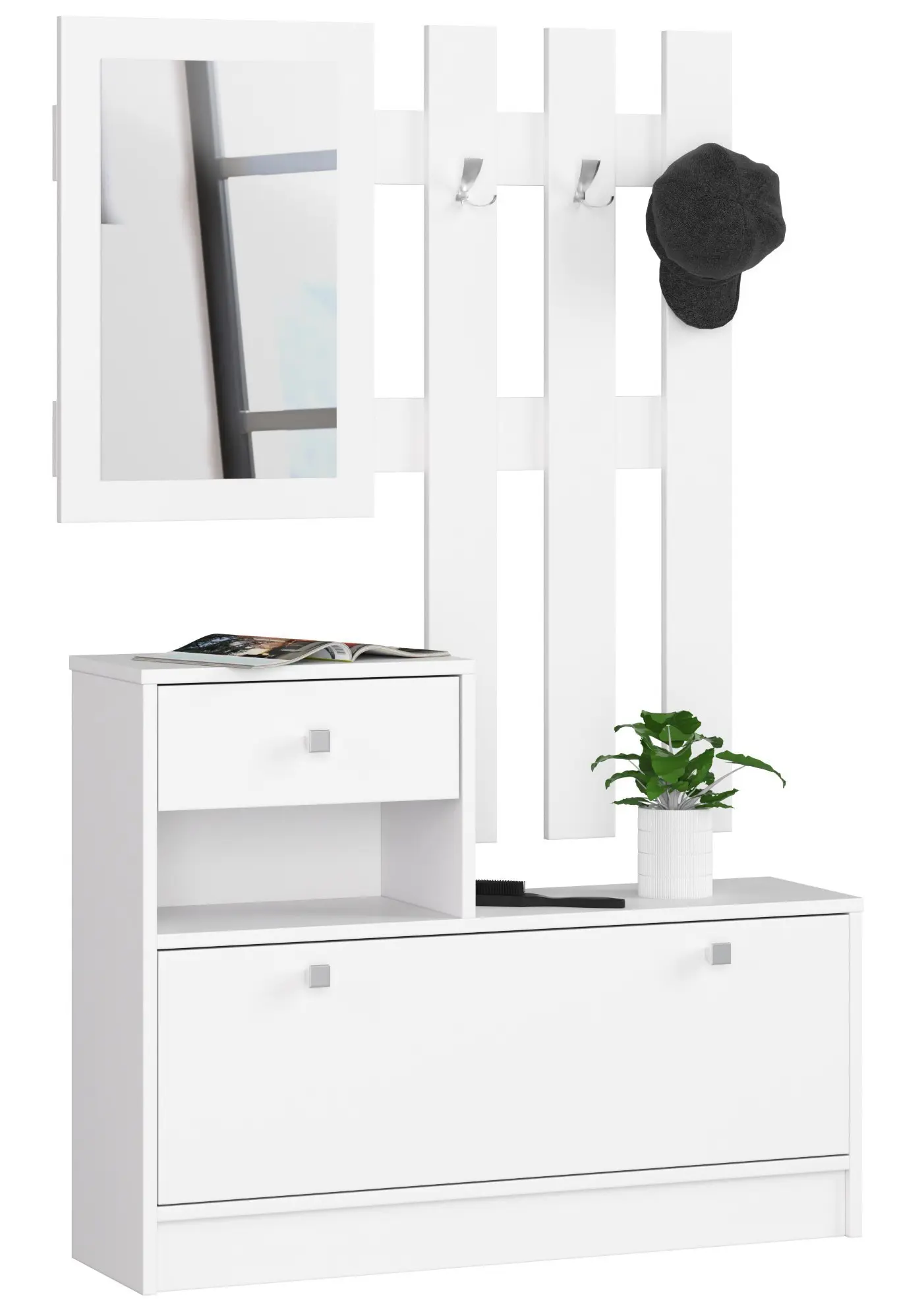 Ak furniture Předsíňová stěna Bole bílá