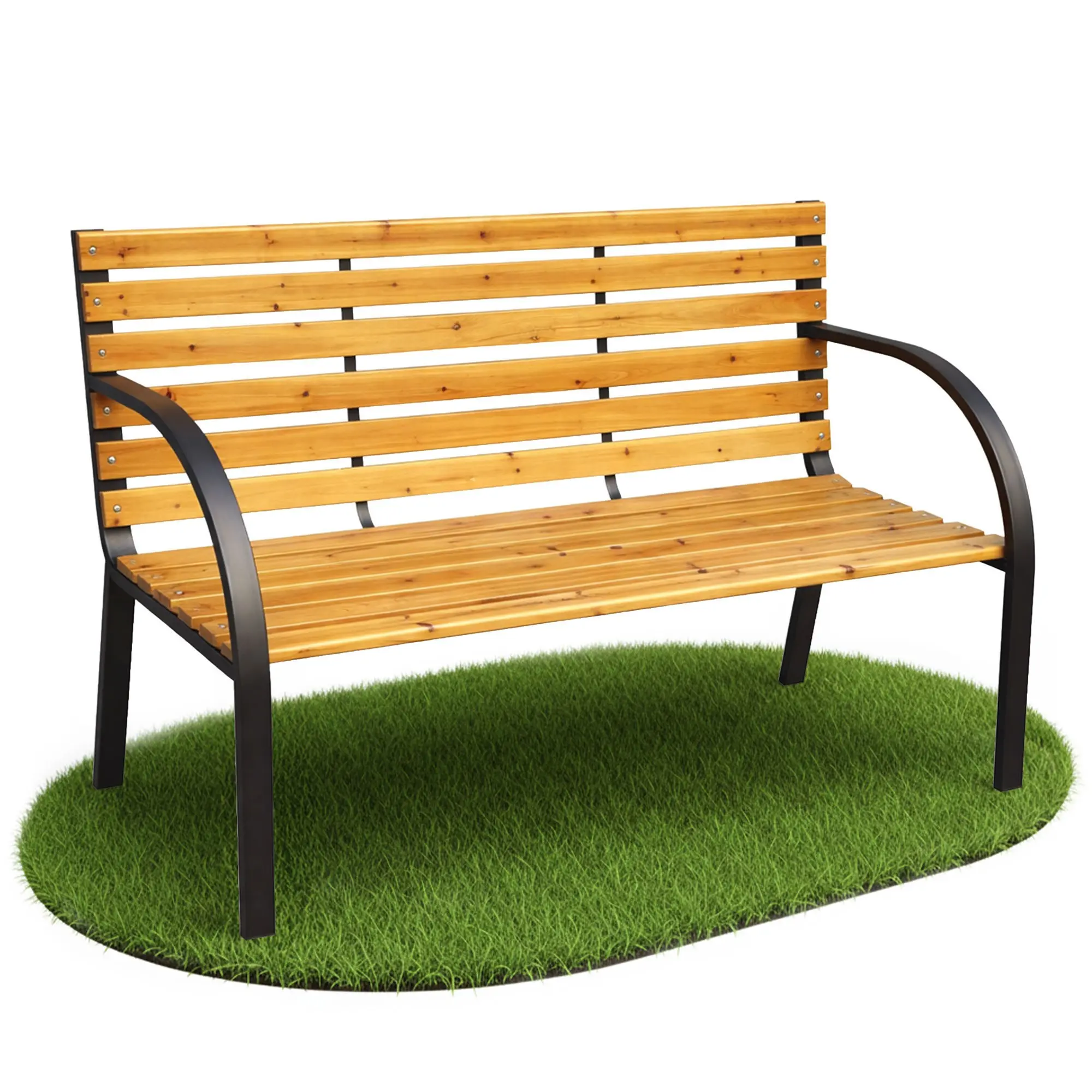 Ak furniture Zahradní lavička DALIA černá/jedlové dřevo