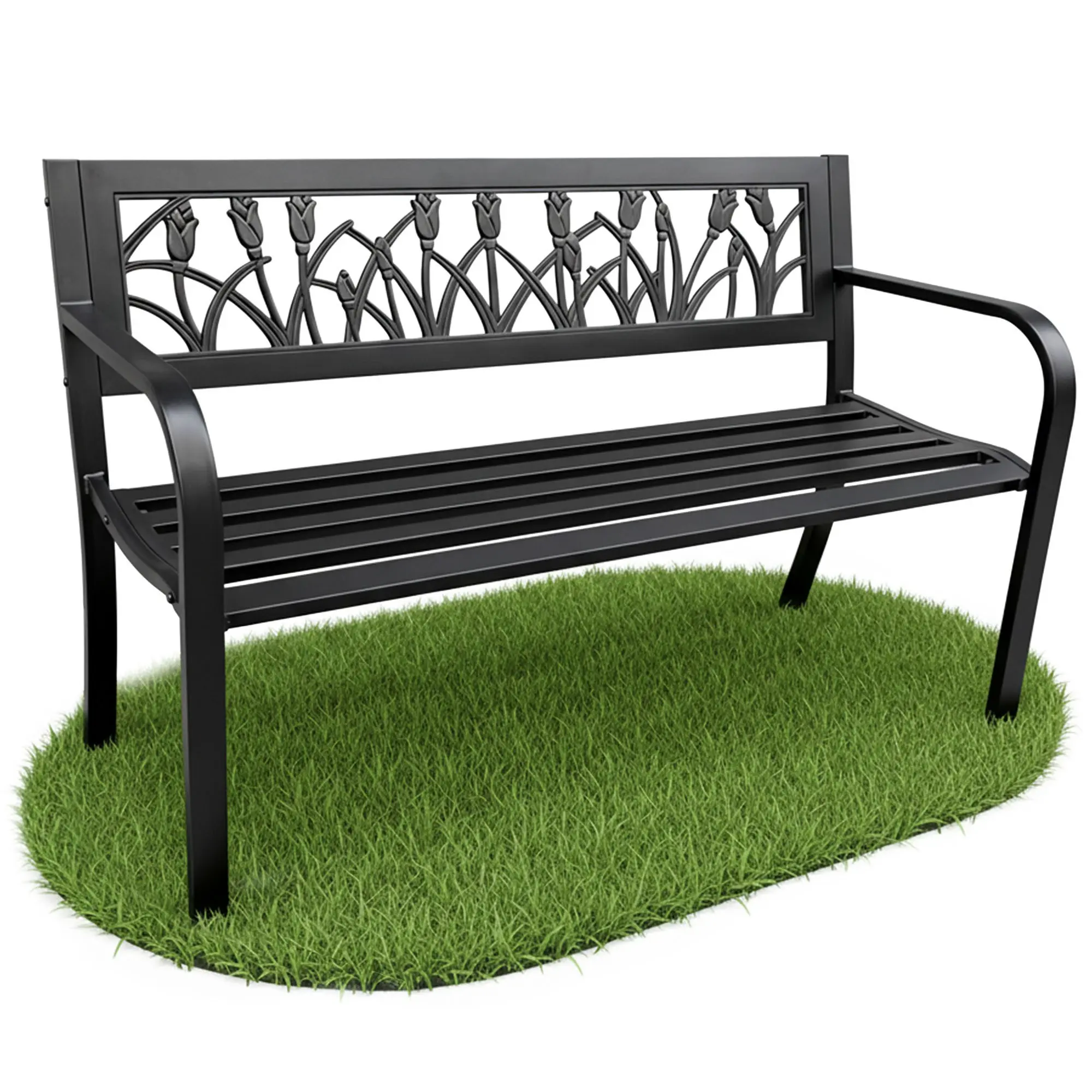 Ak furniture Zahradní lavička LISSA černá