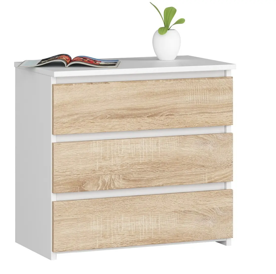 Noční stolek CL3 60 cm bílý / sonoma