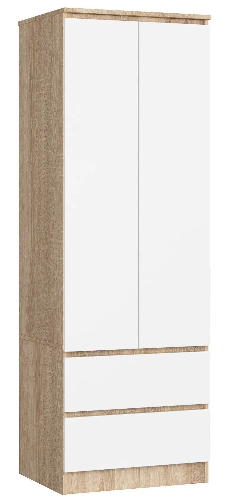 Ak furniture Šatní skříň Star 60 cm dub sonoma/bílá