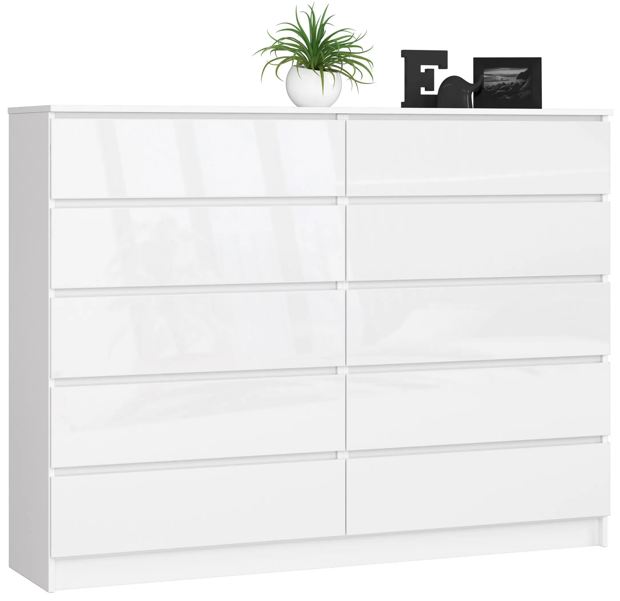 Ak furniture Komoda Rollo K 160 cm bílá lesklá