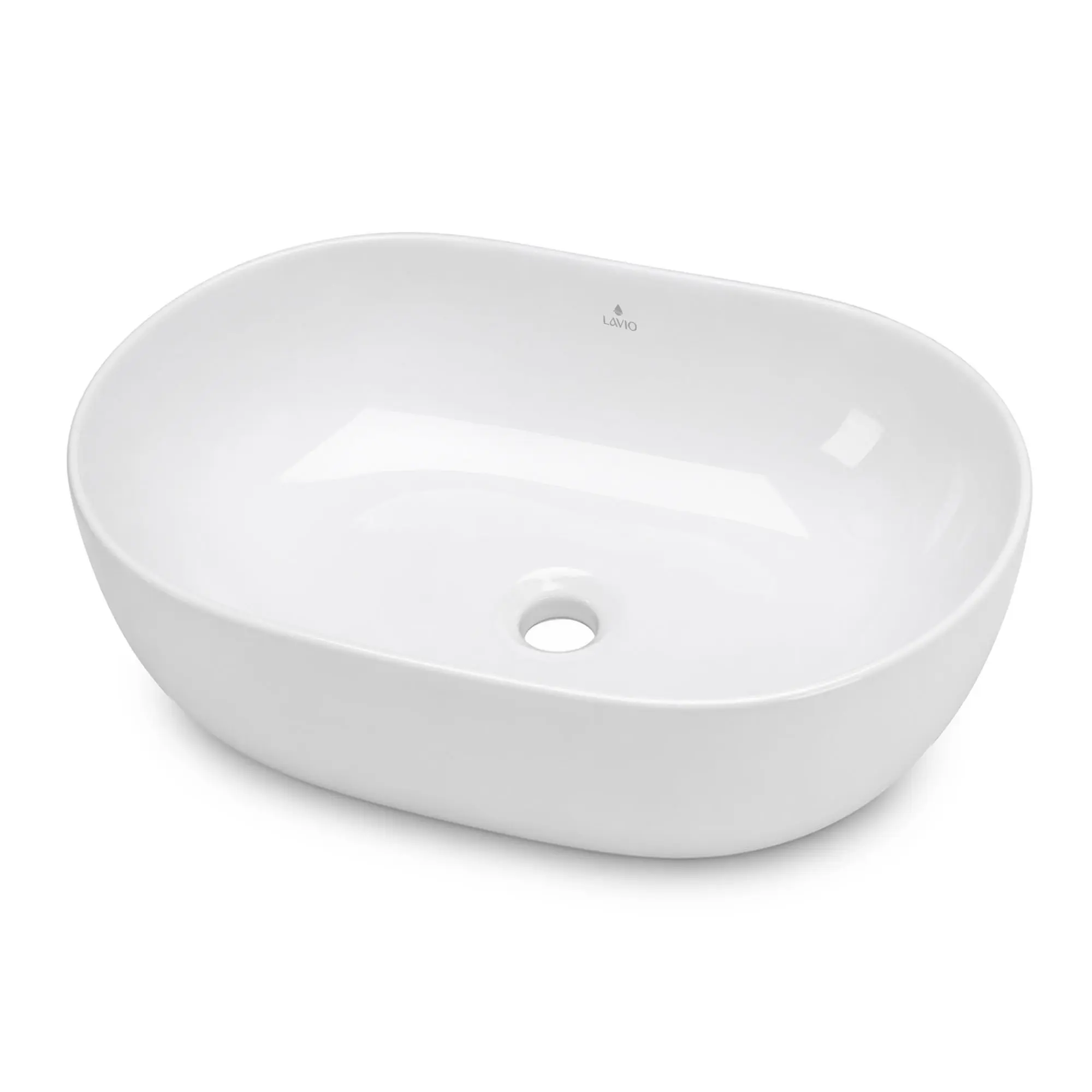 Ak furniture Keramické umyvadlo na desku ELIPSE 49 cm lesklé bílé