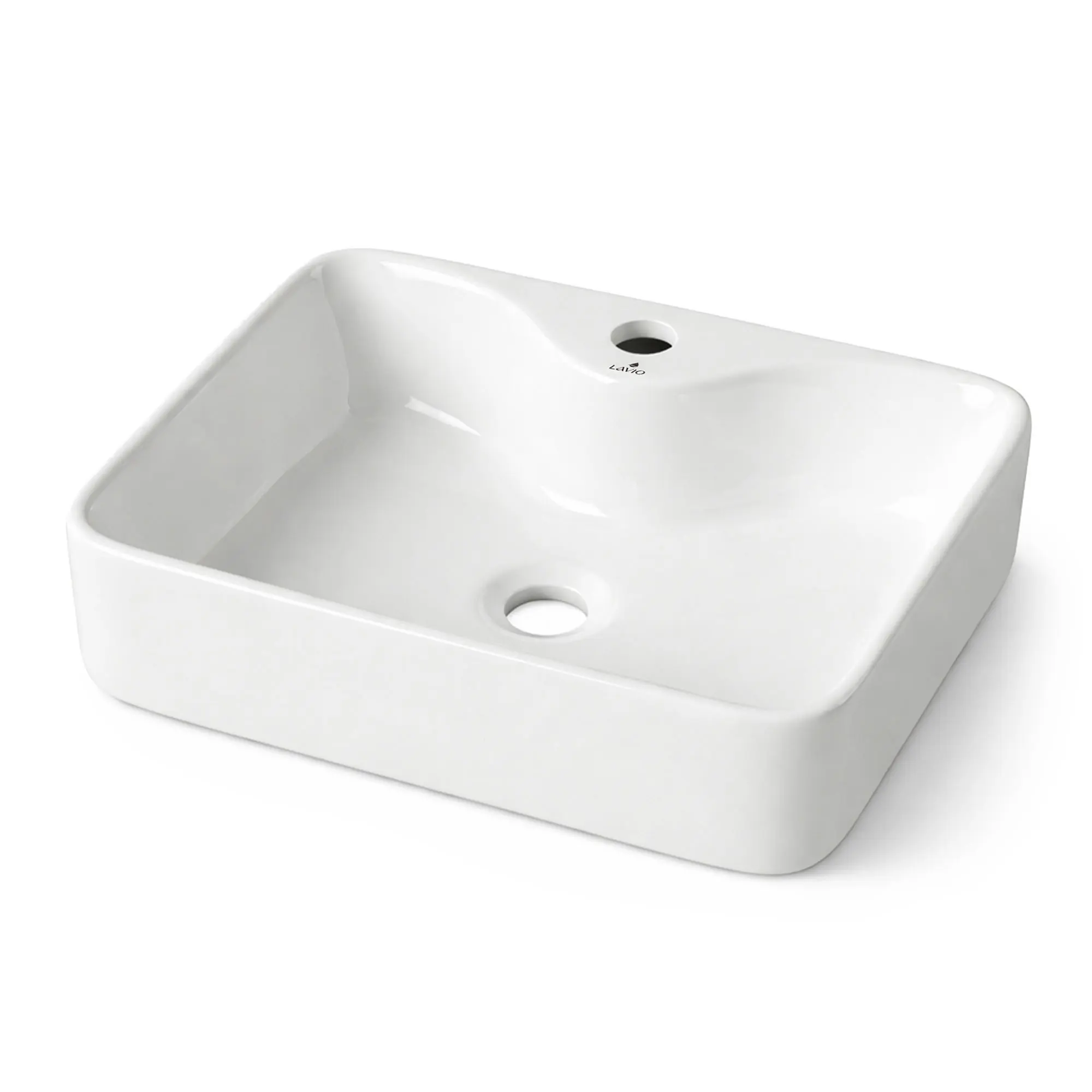 Ak furniture Keramické umyvadlo na desku Aura 47 cm lesklé bílé