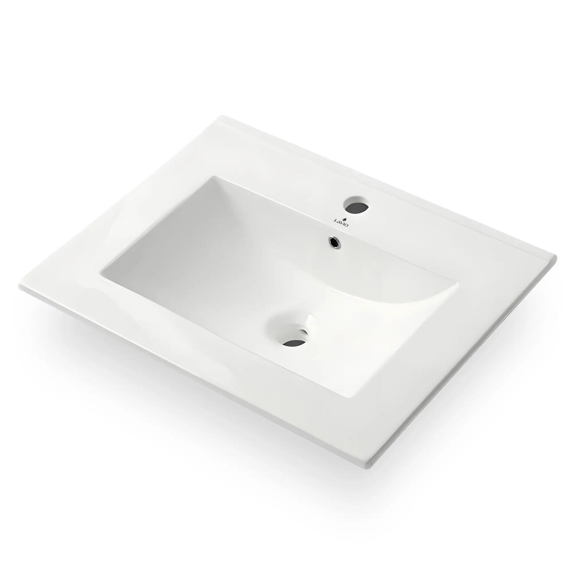 Ak furniture Zápustné keramické umyvadlo Nordis 61 cm lesklé bílé