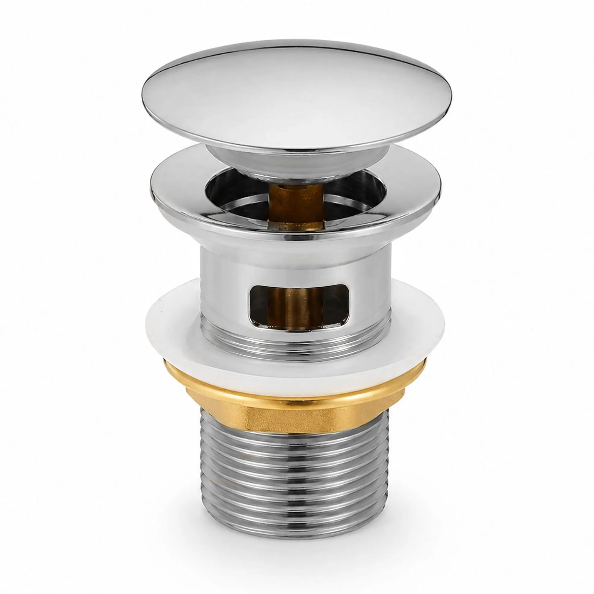 Ak furniture Výpusť click-clack s přepadem Clara chrom