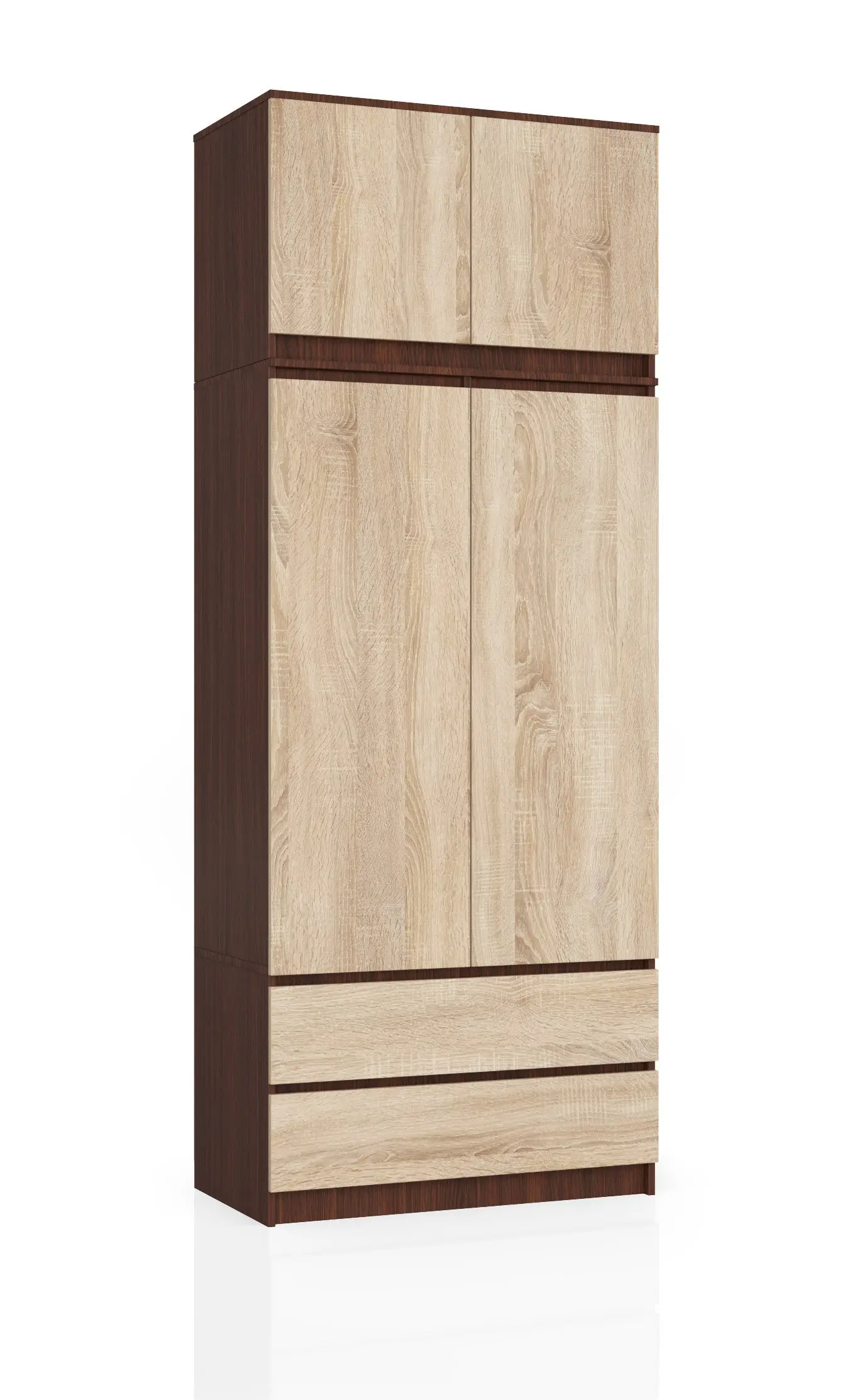 Ak furniture Šatní skříň s nástavcem Star 90 cm wenge/dub sonoma