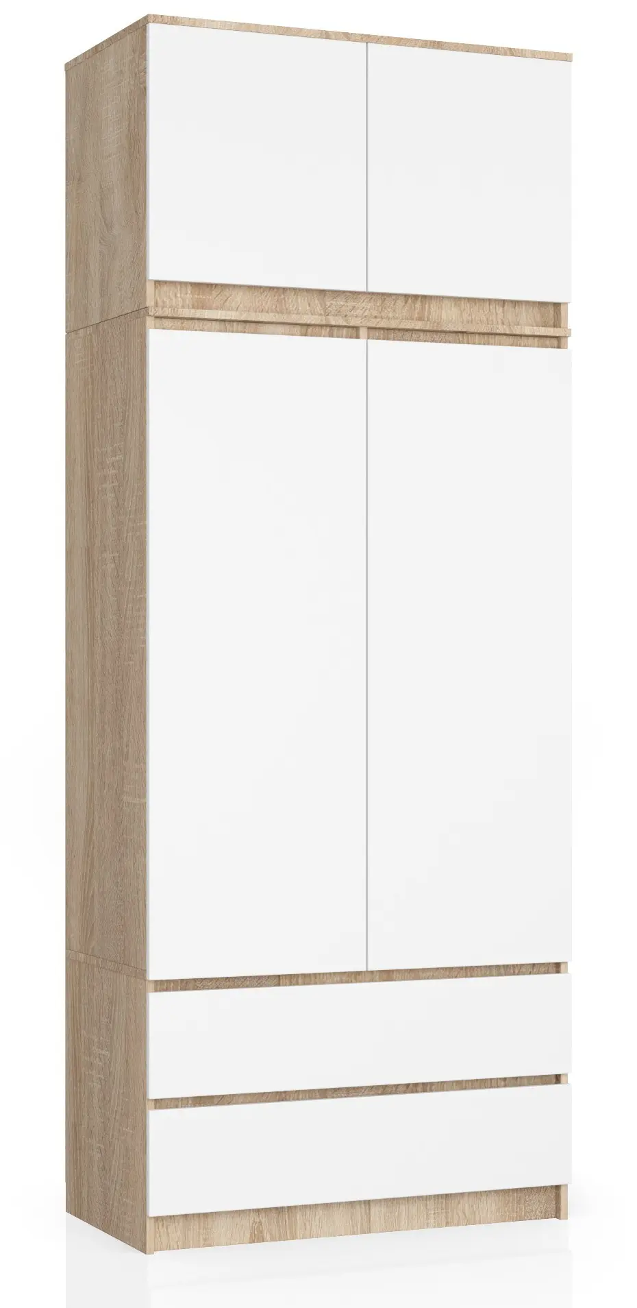Ak furniture Šatní skříň s nástavcem Star 90 cm dub sonoma/bílá
