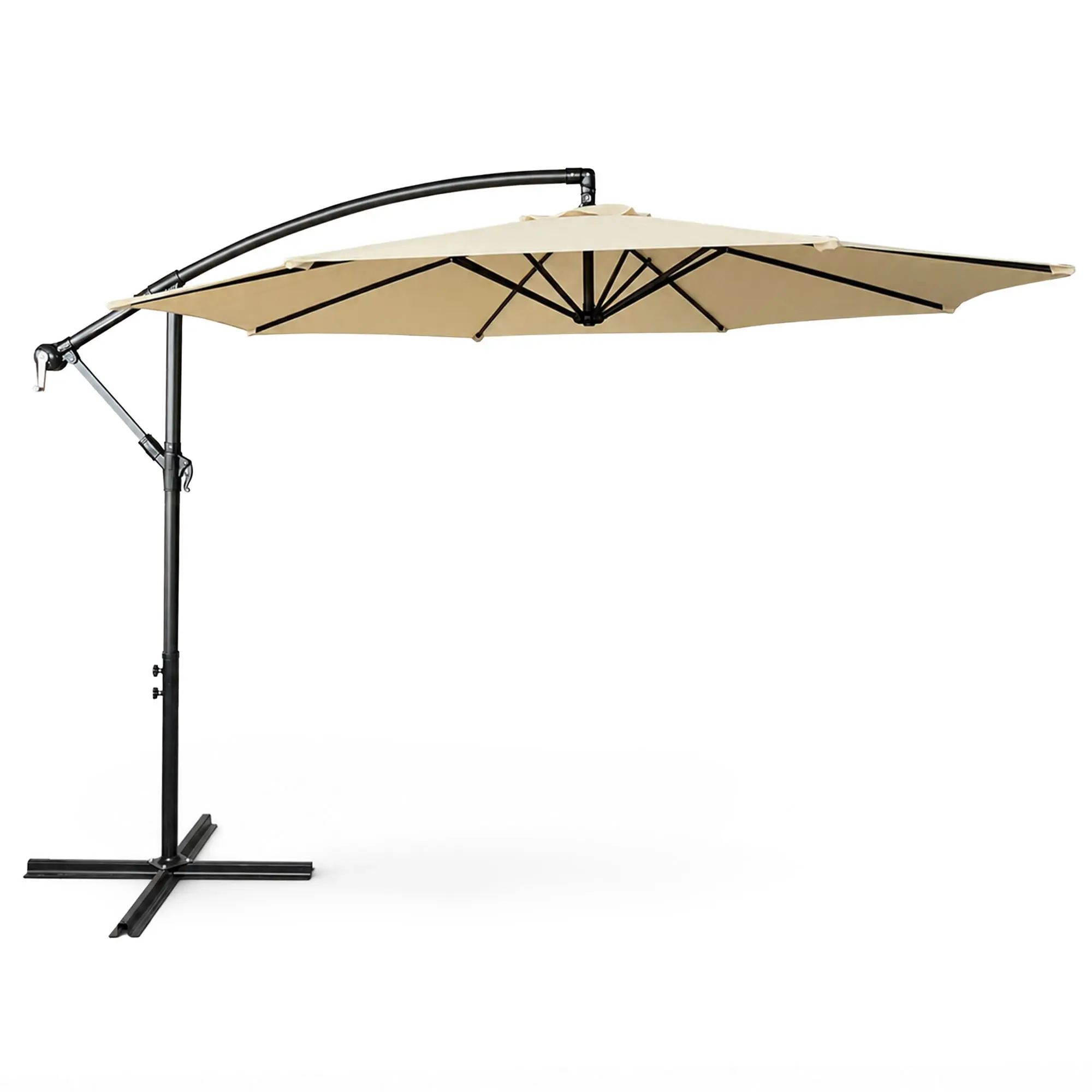 Ak furniture Zahradní slunečník ASTER s boční nohou 300 cm béžový