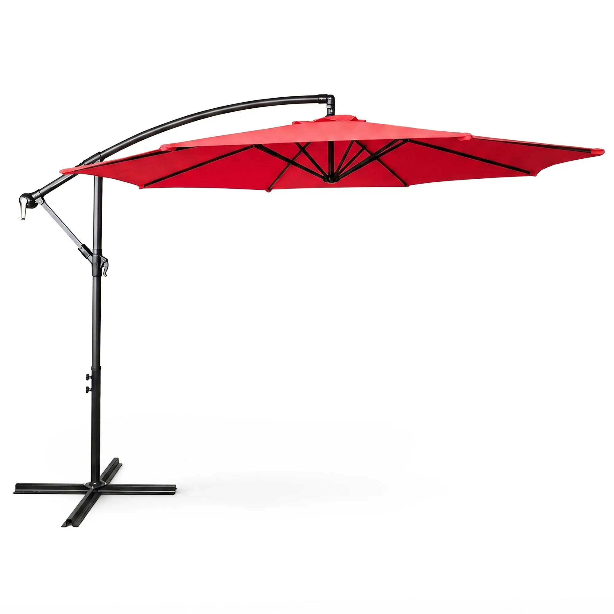 Ak furniture Zahradní slunečník ASTER s boční nohou 300 cm červený