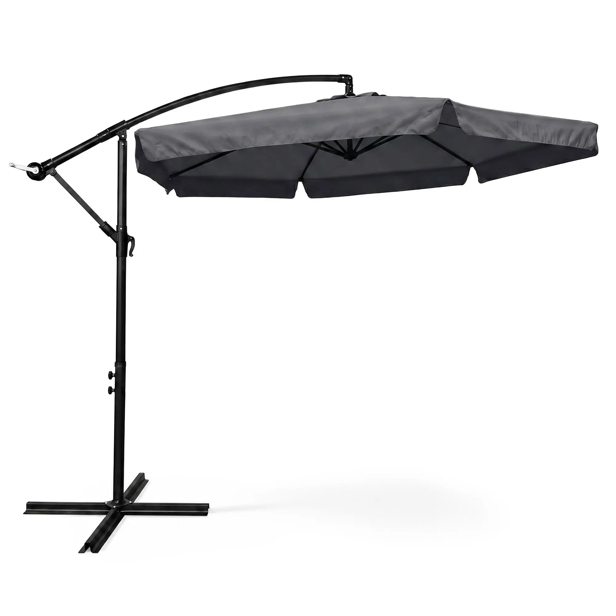 Ak furniture Zahradní slunečník CYNIA s boční nohou 300 cm tmavě šedý