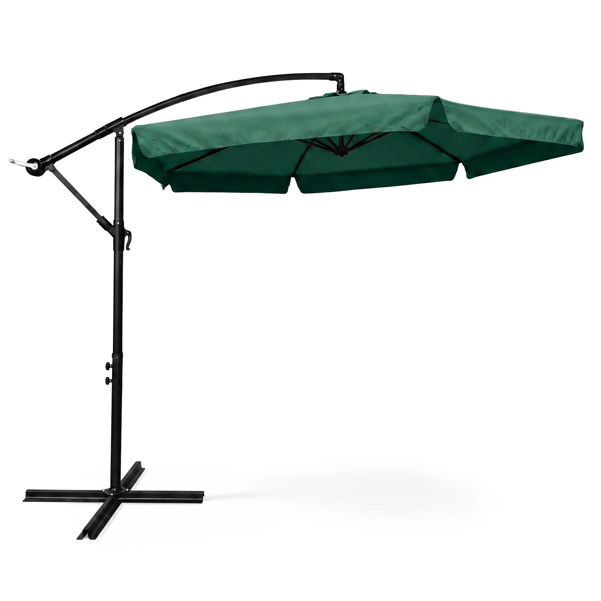 Ak furniture Zahradní slunečník CYNIA s boční nohou 300 cm tmavě zelený