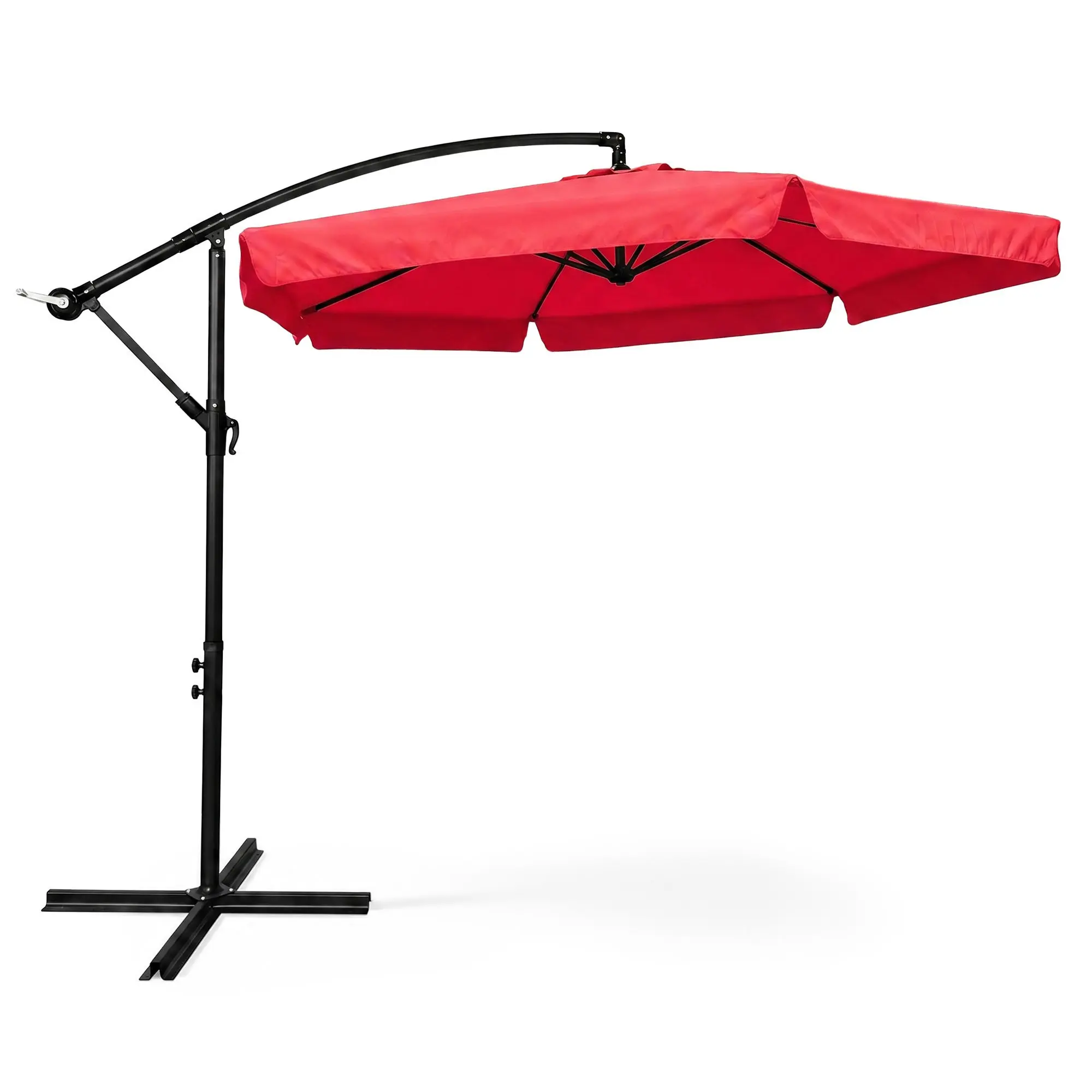 Ak furniture Zahradní slunečník CYNIA s boční nohou 300 cm červený