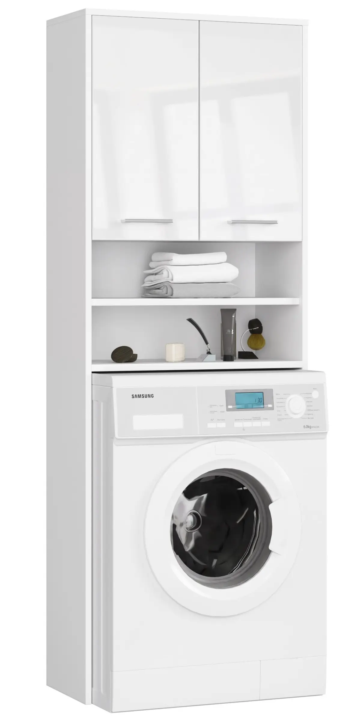 Ak furniture Koupelnová skříňka nad pračku Fin bílá lesk